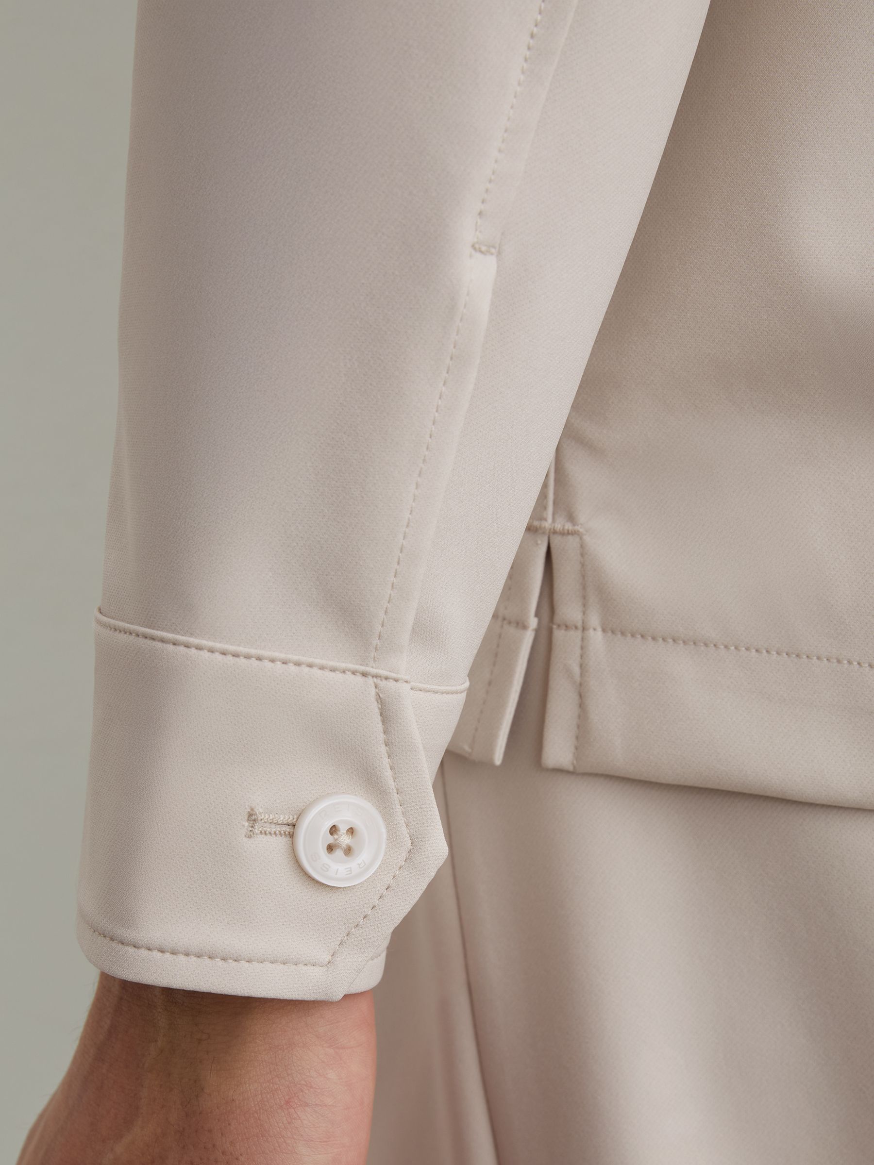 Technical Regular-Fit Overshirt in Stone - image 4