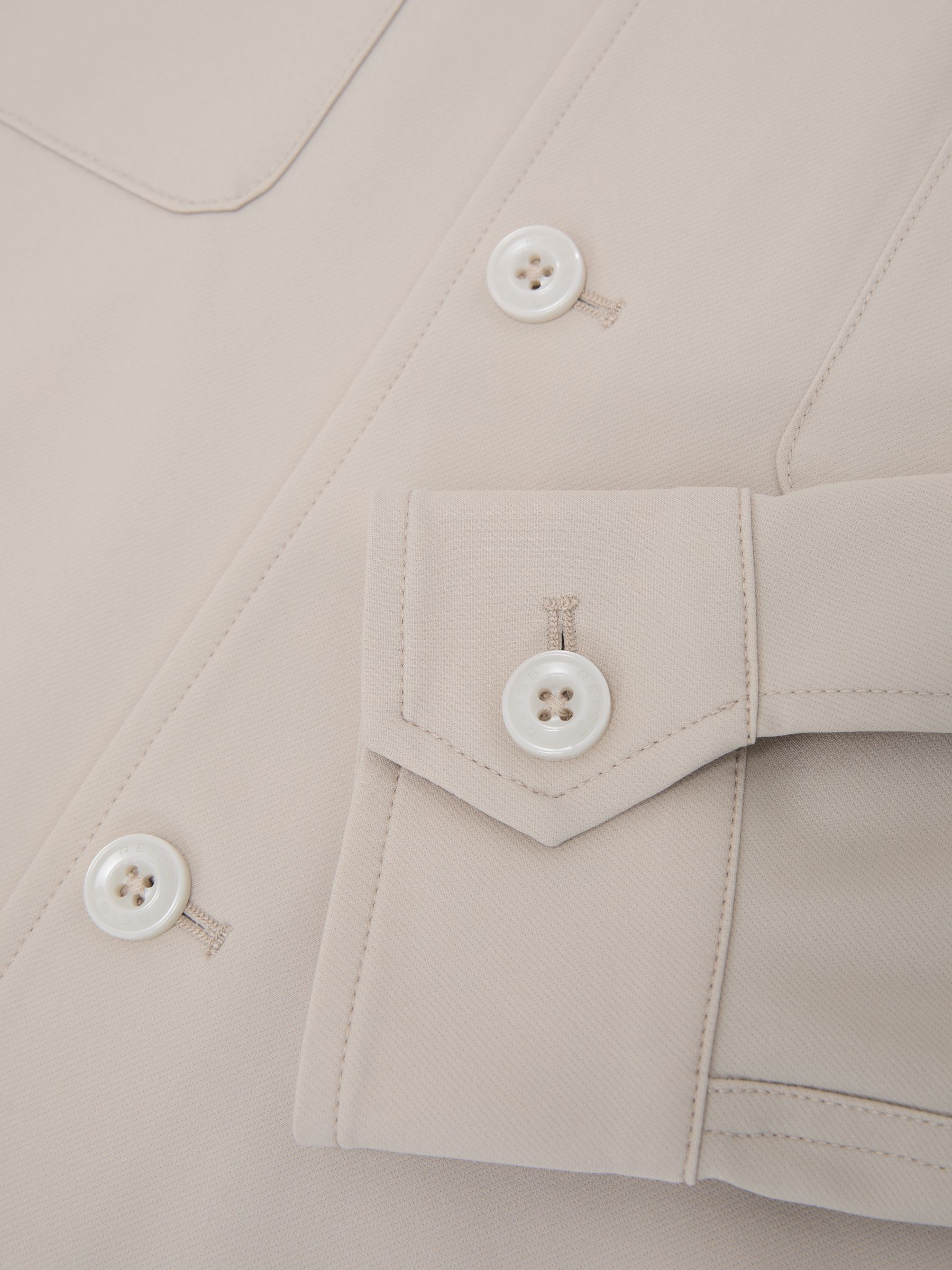 Technical Regular-Fit Overshirt in Stone - image 3