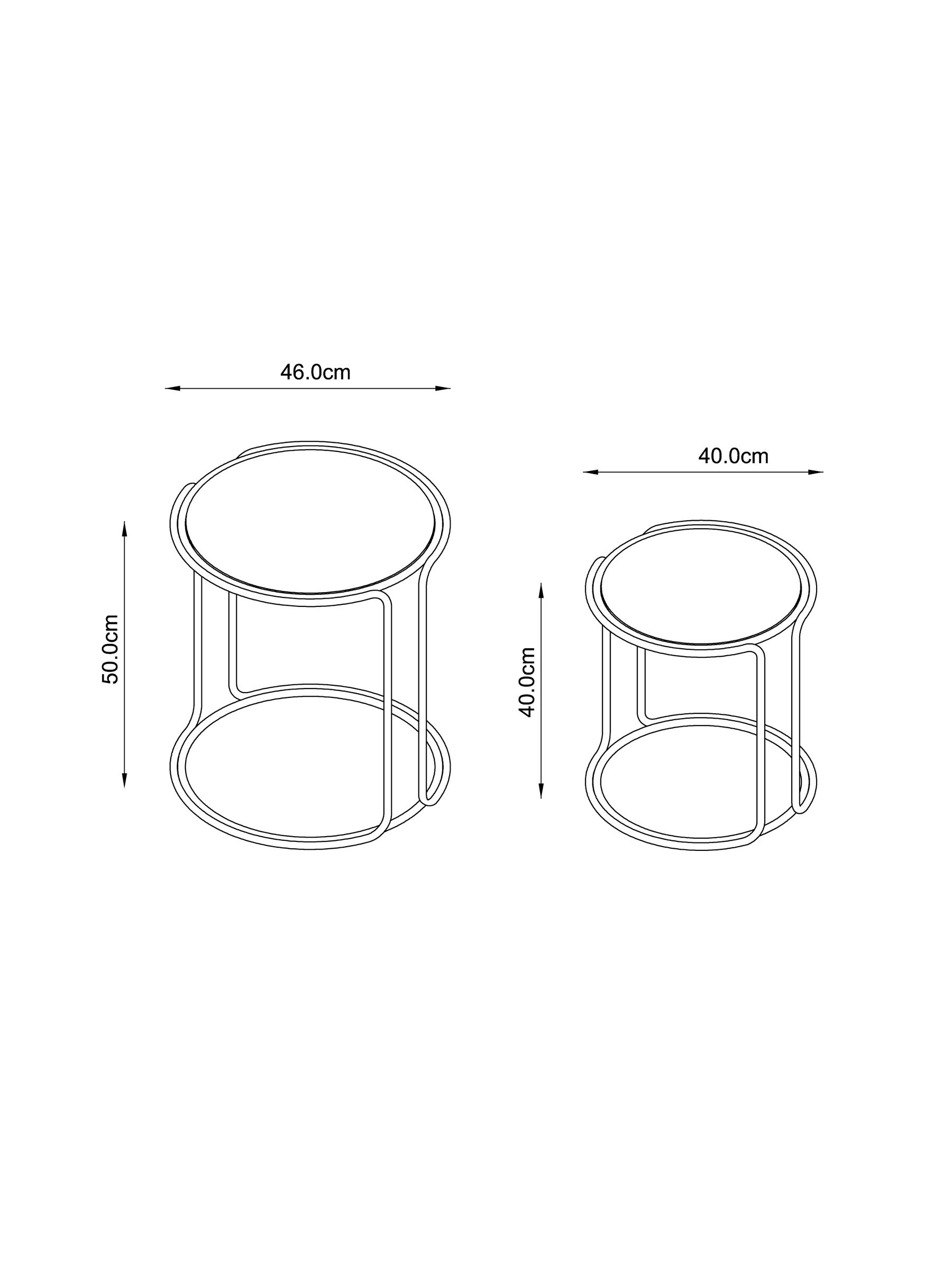Piper Amber Glass Nest of Table in Chrome - Image 3 of 6