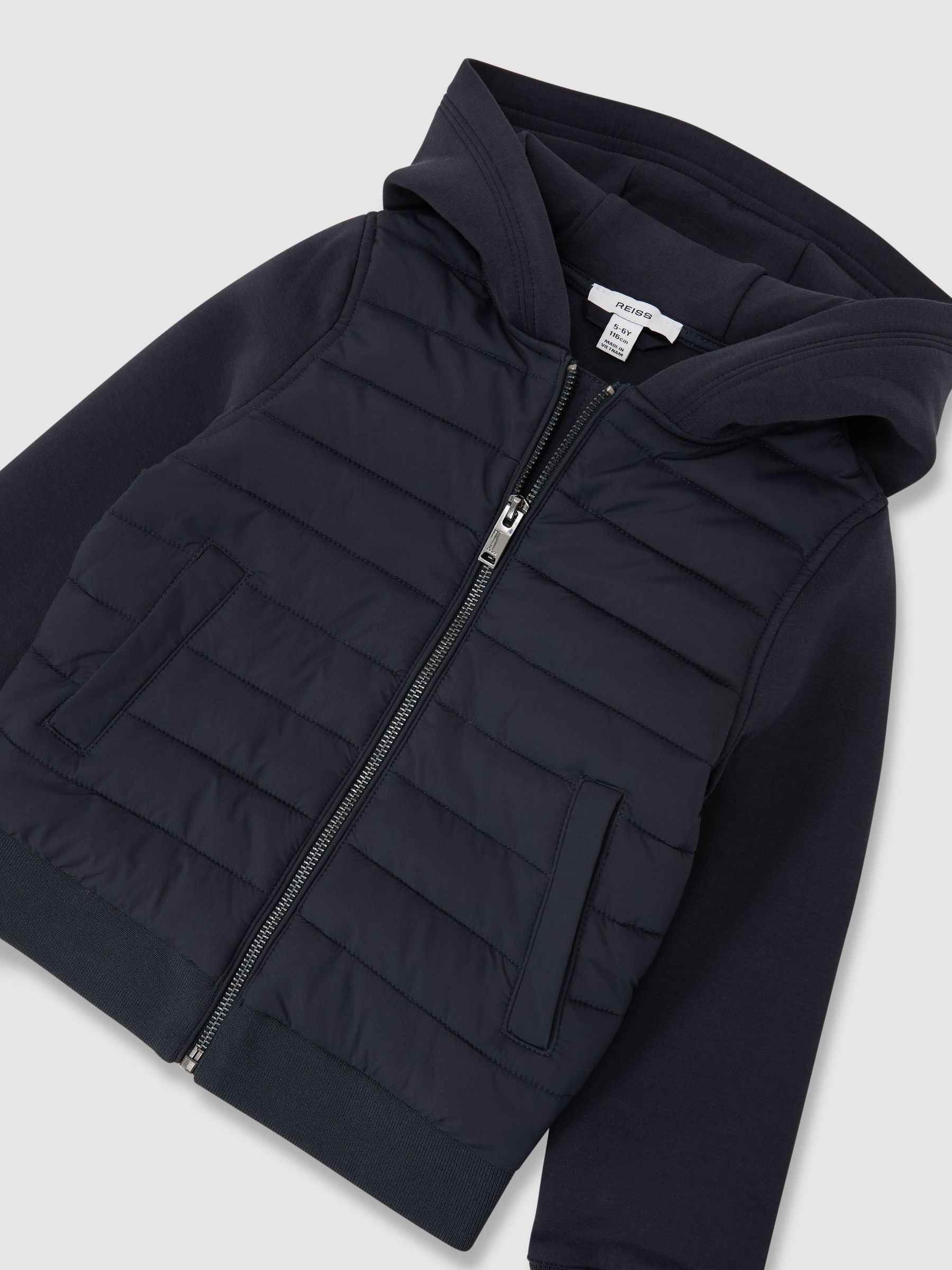 Hybrid Zip-Through Hooded Jacket in Navy - Image 3 of 3