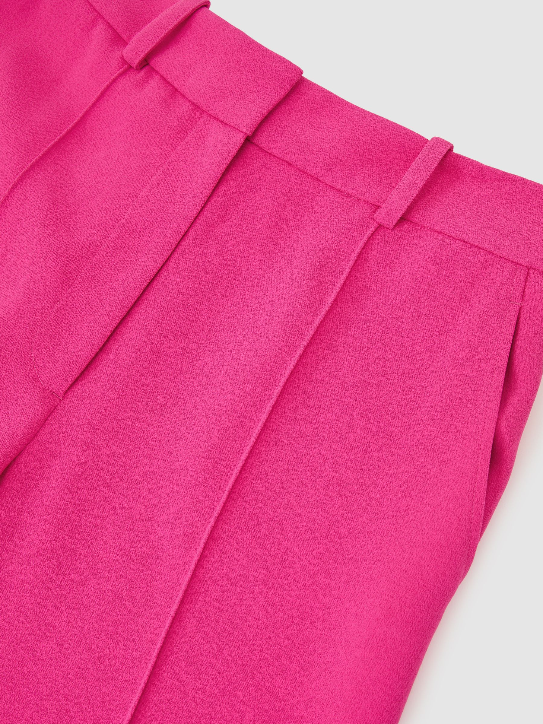 Seam-Detail Flared Trousers in Bright Pink - image 3