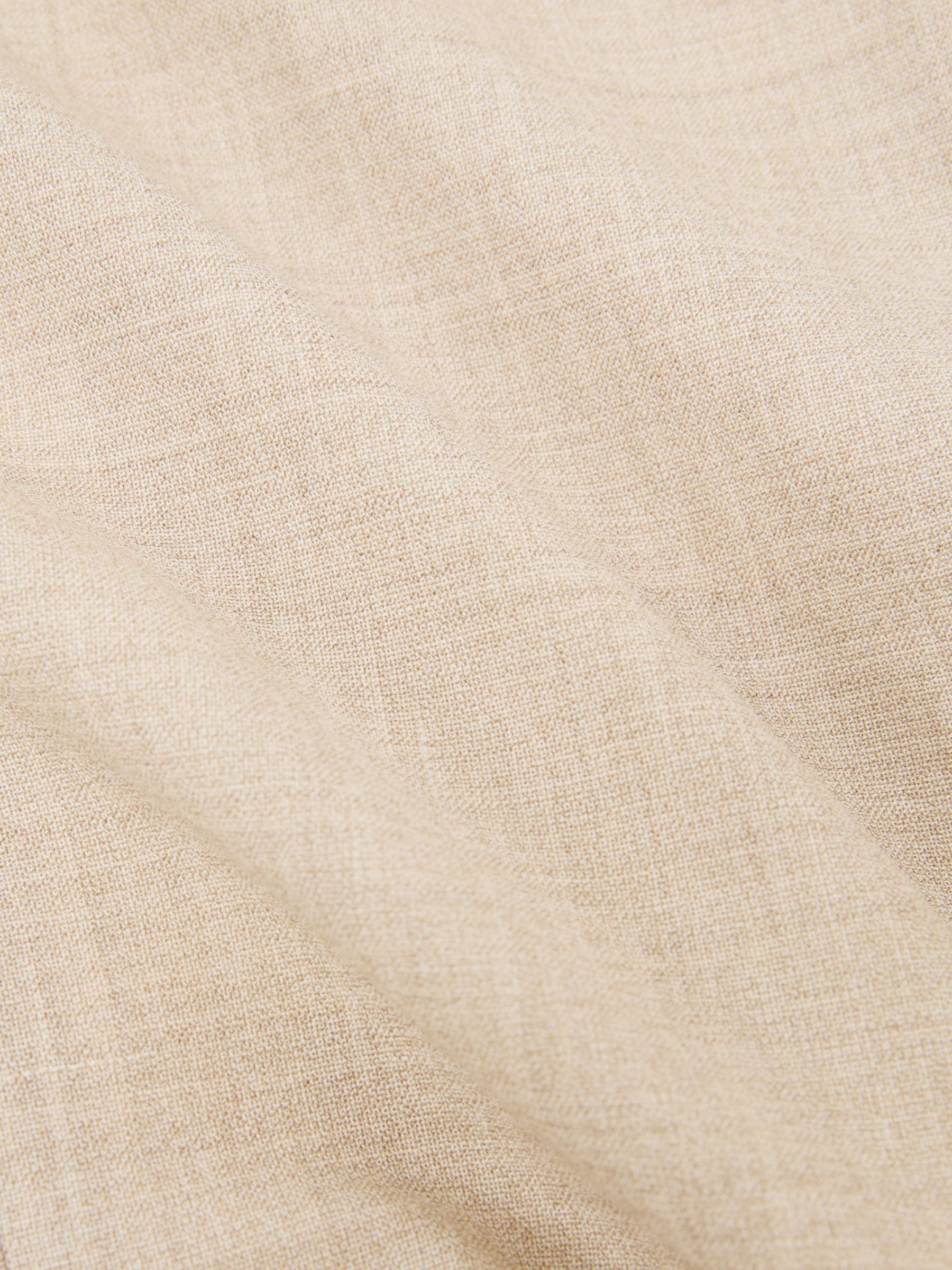 Wool Textured Single-Breasted Blazer Tailored-Fit in Oatmeal Brown - Image 8 of 9