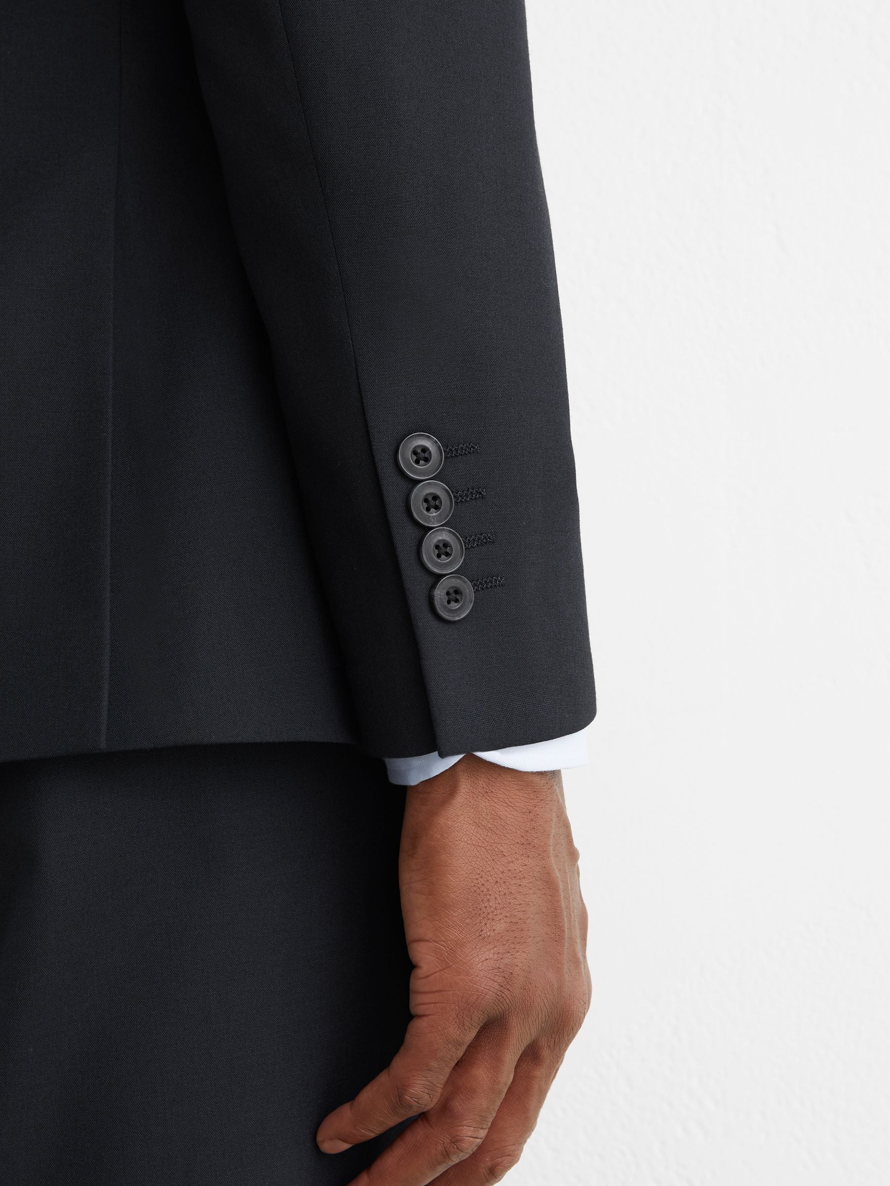 Single-Breasted Tailored-Fit Suit Blazer in Navy - Image 5 of 8