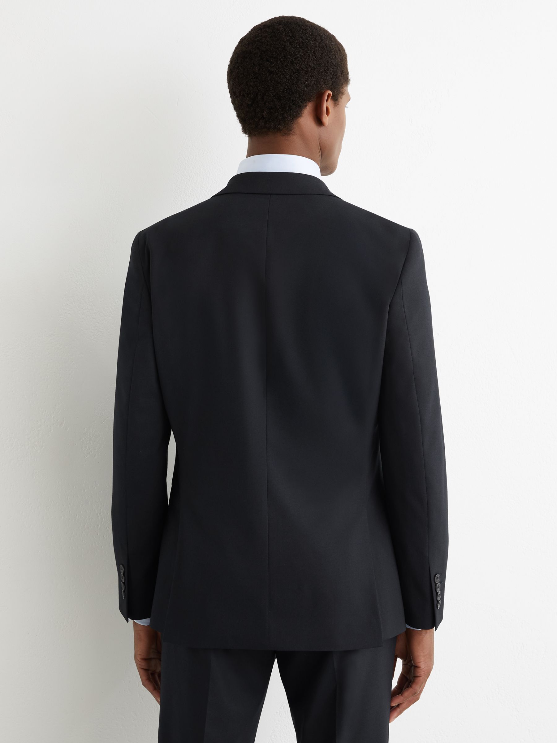 Single-Breasted Tailored-Fit Suit Blazer in Navy - Image 6 of 8