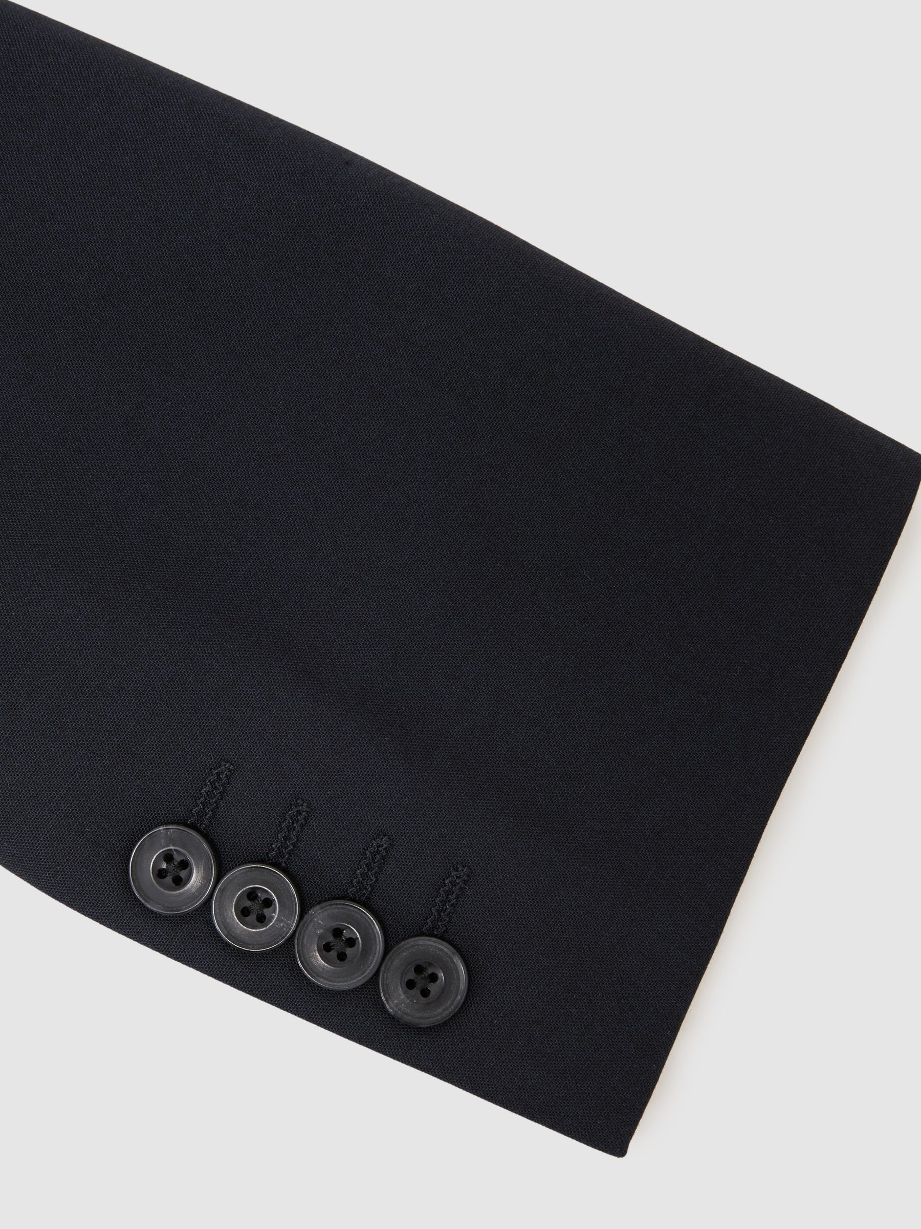 Single-Breasted Tailored-Fit Suit Blazer in Navy - Image 8 of 8