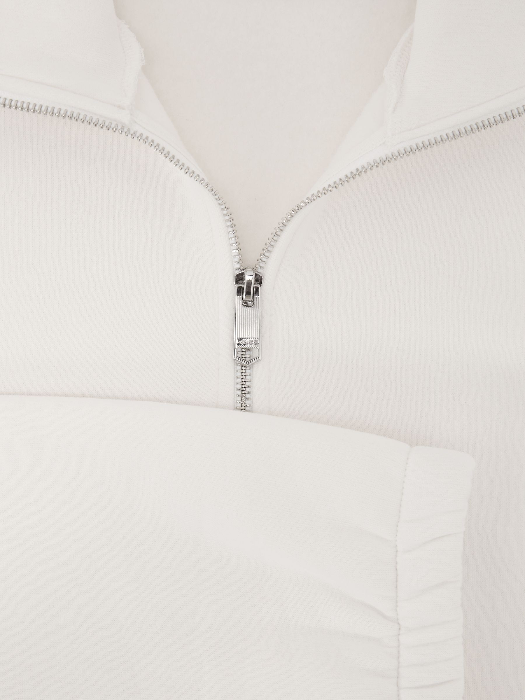 Cotton-Blend Half-Zip Sweatshirt in White - image 3