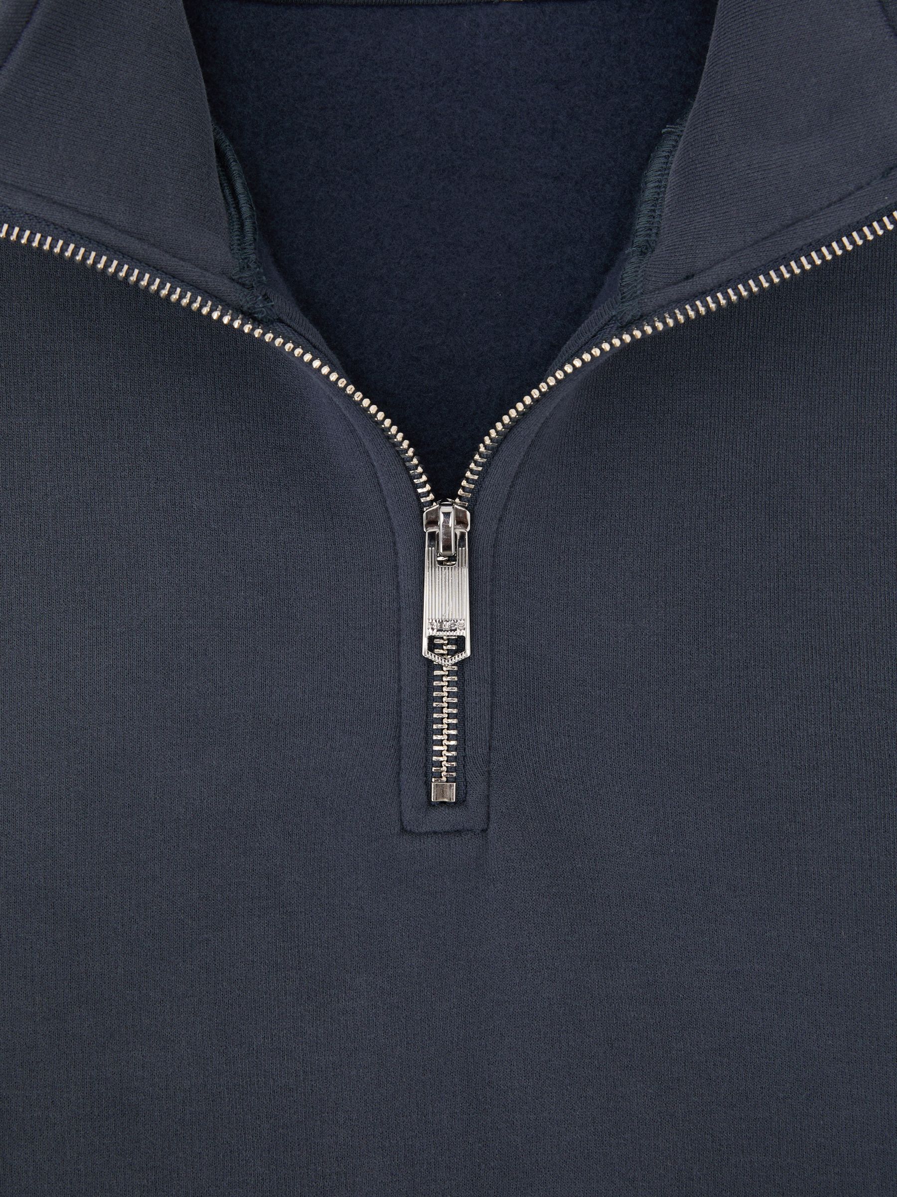 Cotton-Blend Half-Zip Sweatshirt in Airforce Blue - image 4