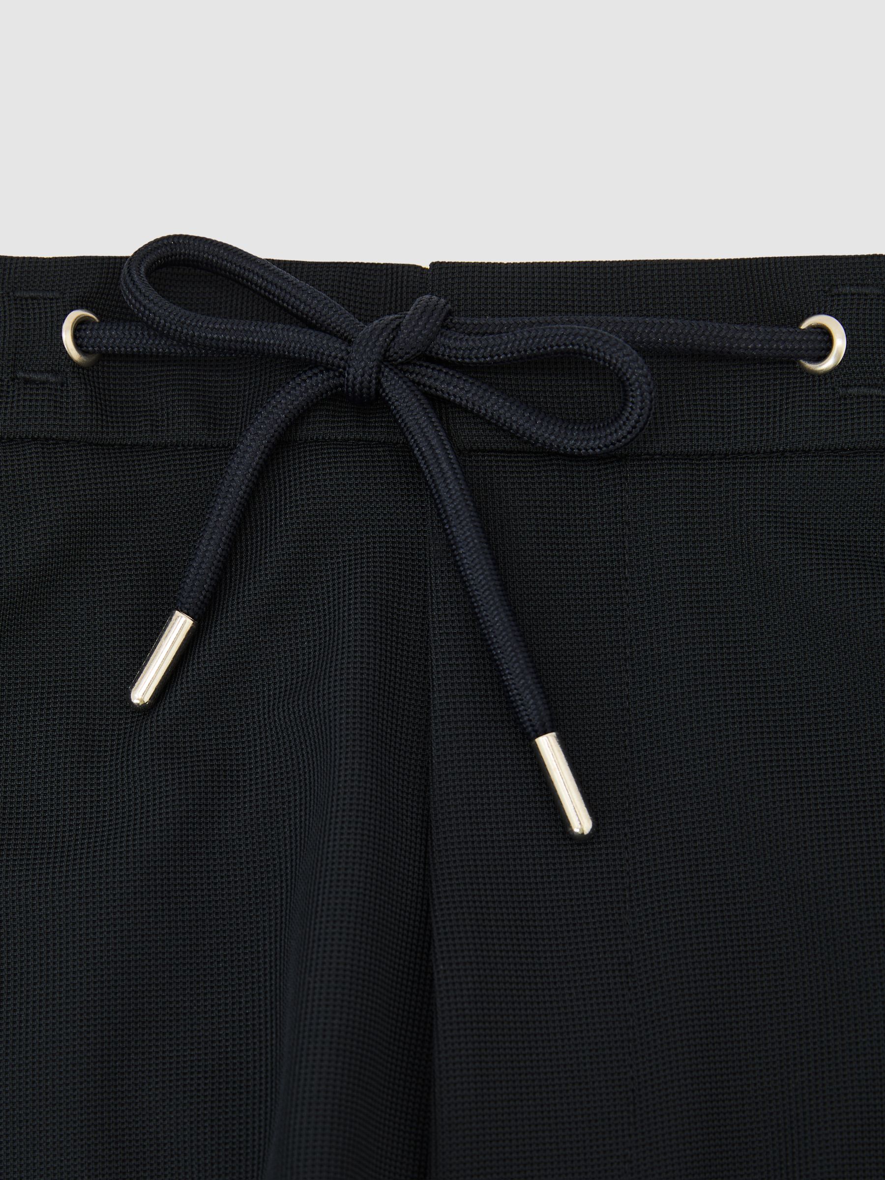 Textured Drawstring Shorts in Navy - image 3