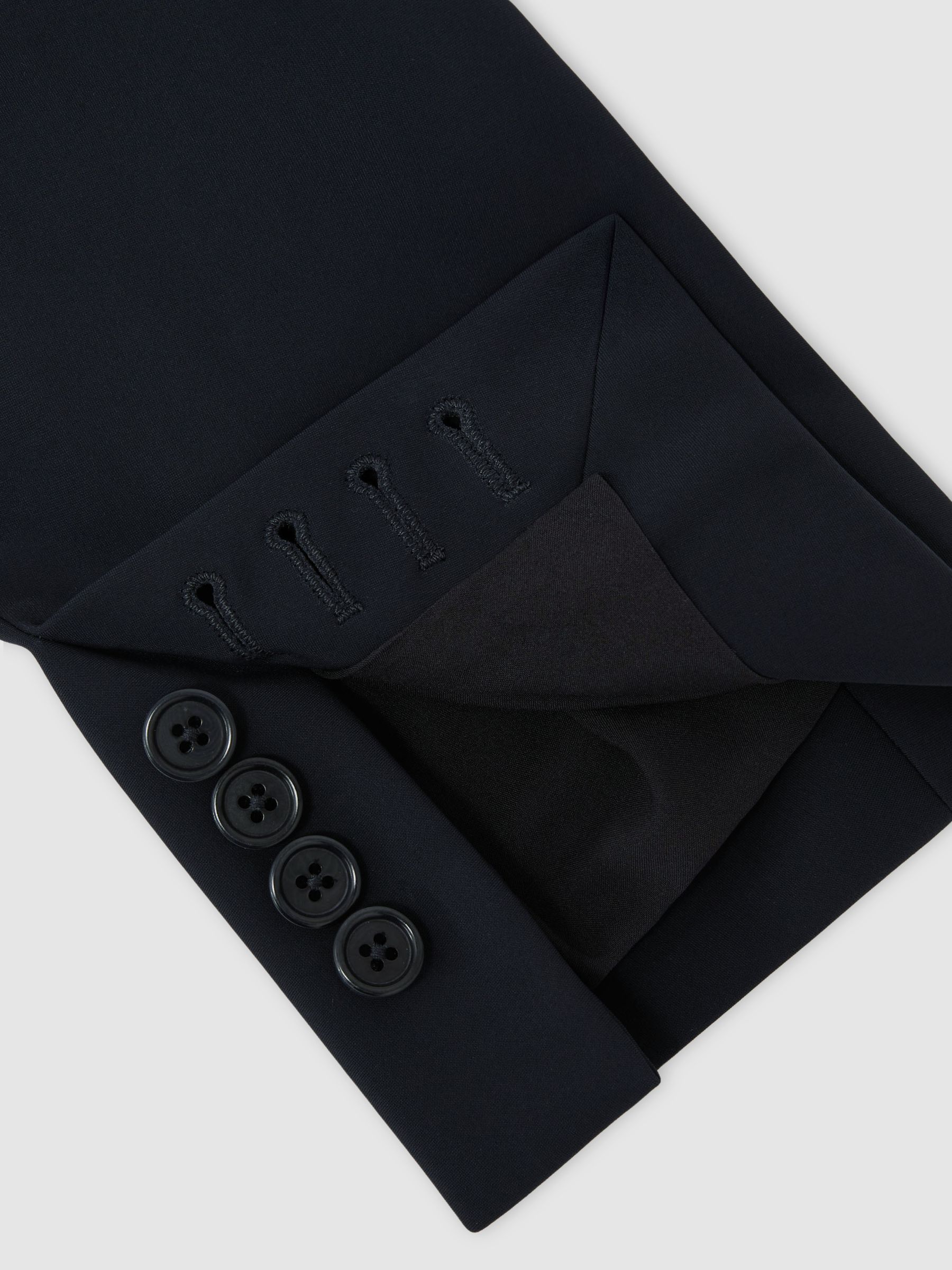 Tailored Fit Jersey Single-Breasted Suit Blazer in Navy - image 4