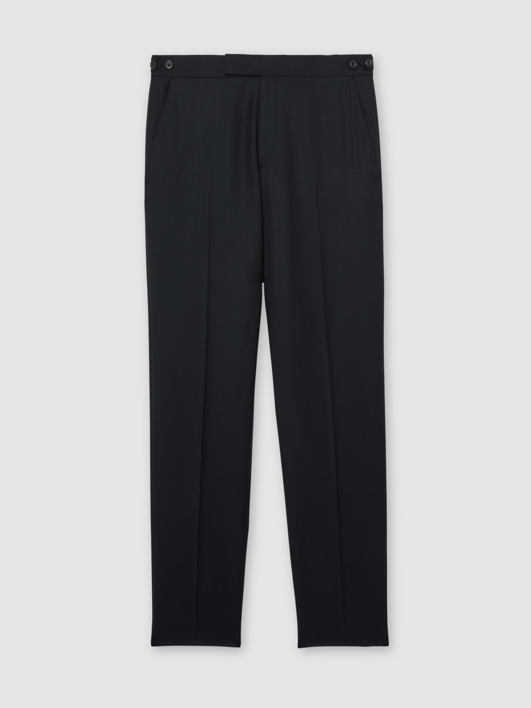 Classic Fit Italian Wool Suit Trousers in Navy