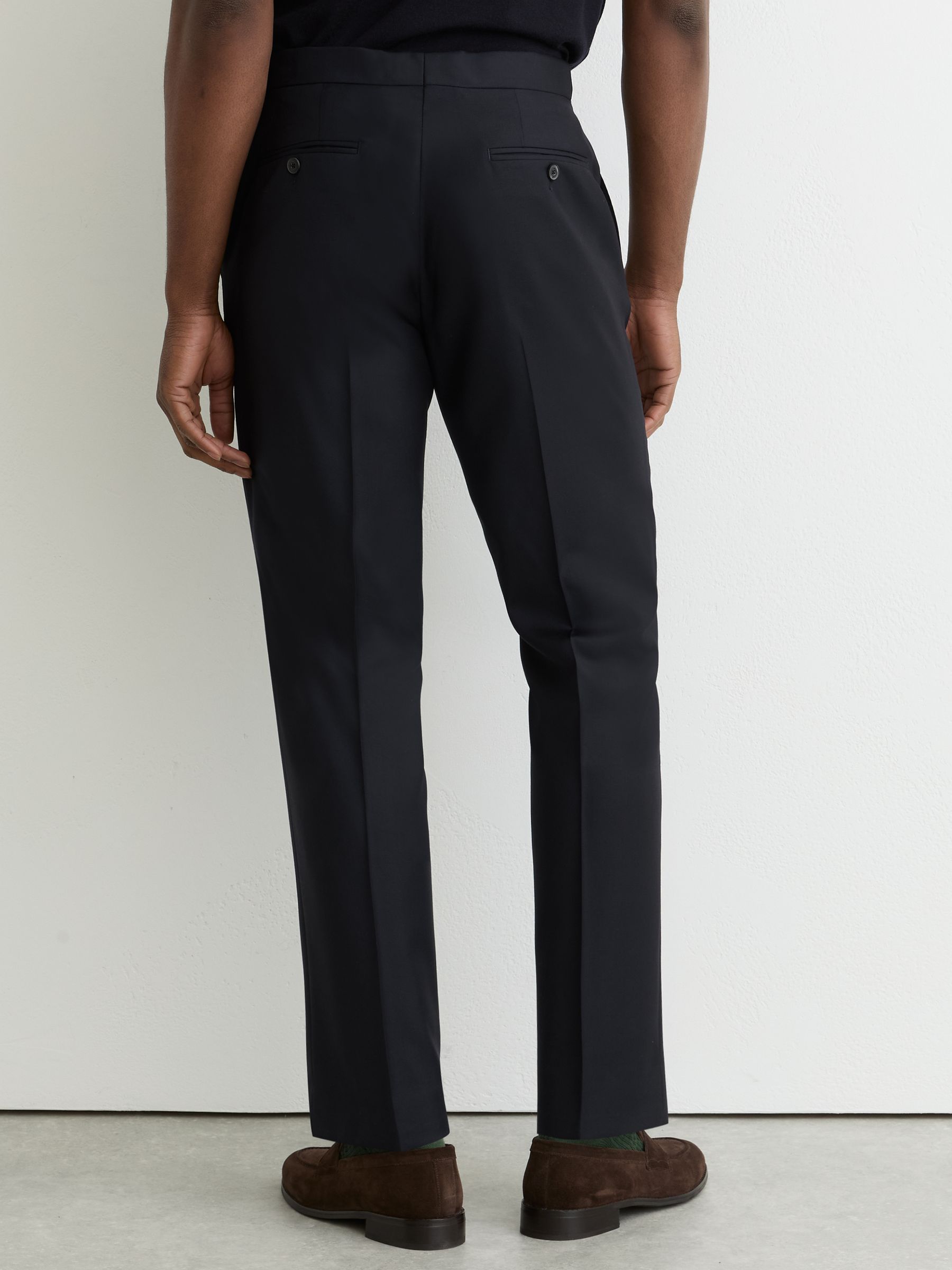 Classic Fit Italian Wool Suit Trousers in Navy - image 4