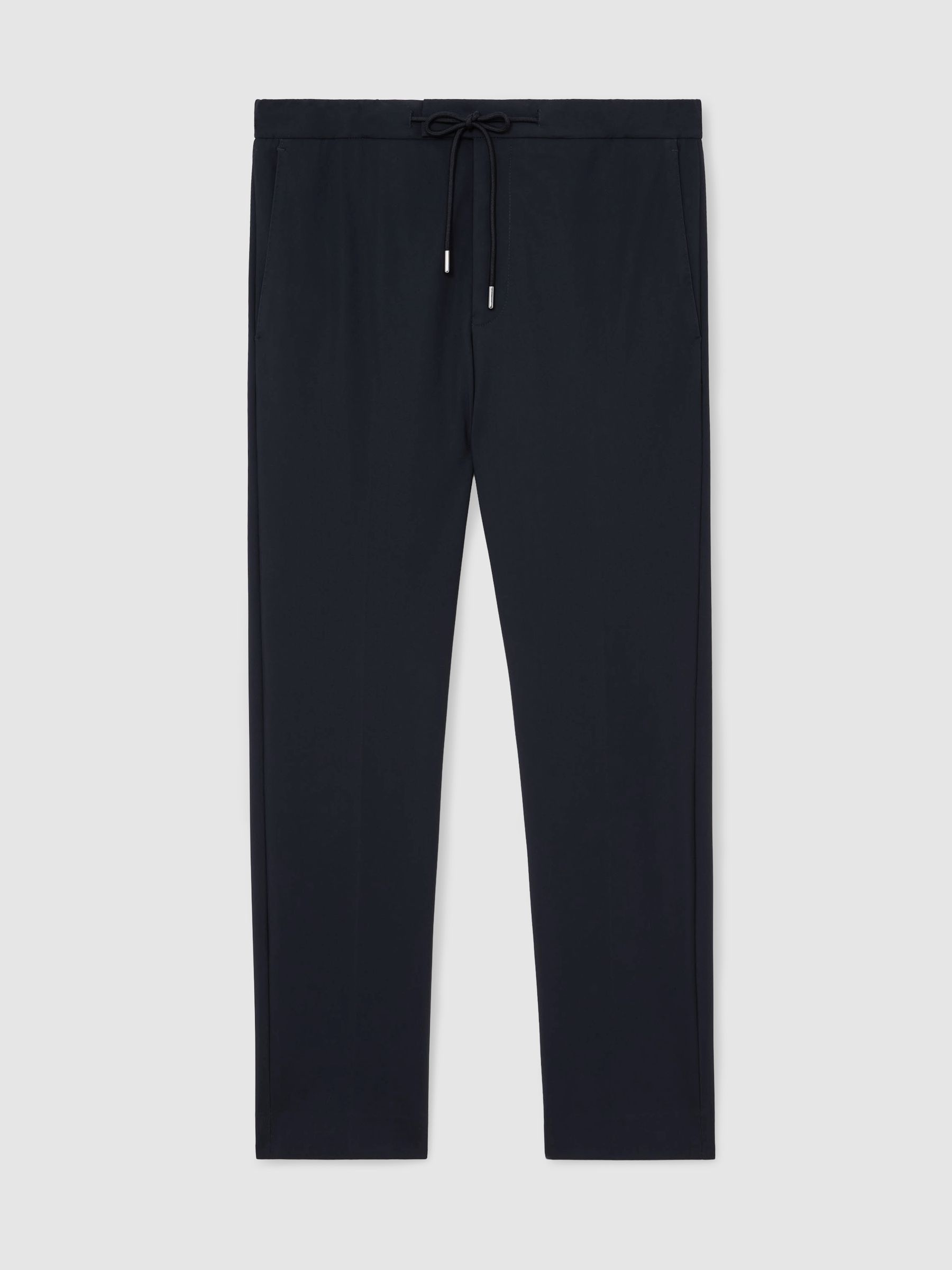 Tailored Fit Jersey Drawstring Trousers in Navy - image 1