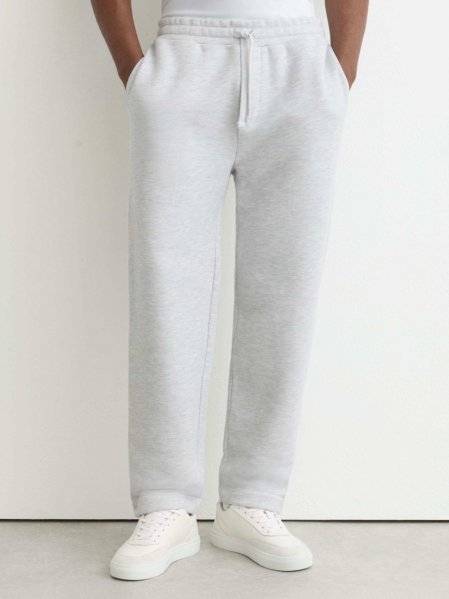 Cotton-Blend Heavyweight Joggers in Grey Melange - Image 3 of 7