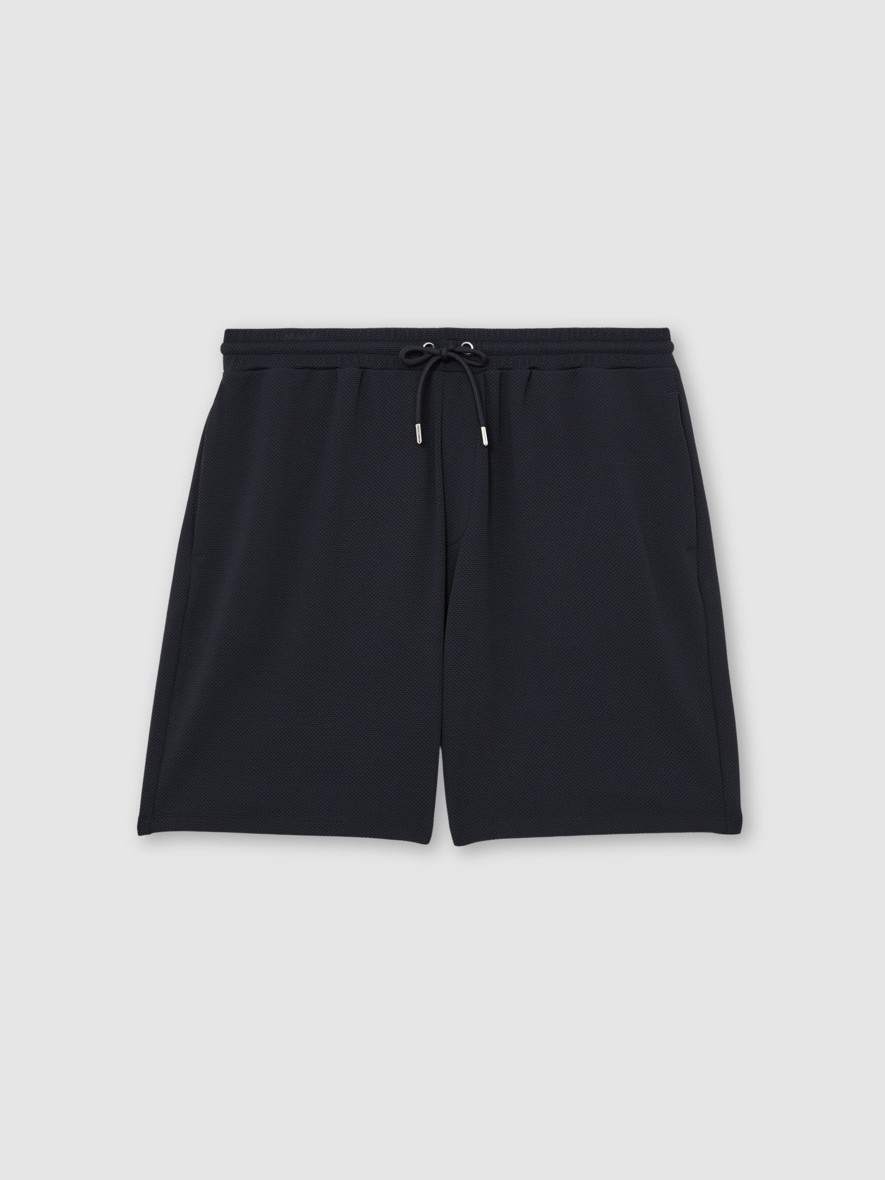 Textured Drawstring Shorts in Navy - image 1