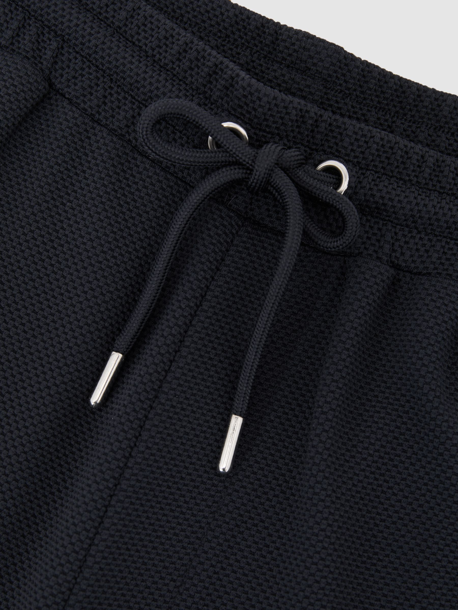Textured Drawstring Shorts in Navy - image 3