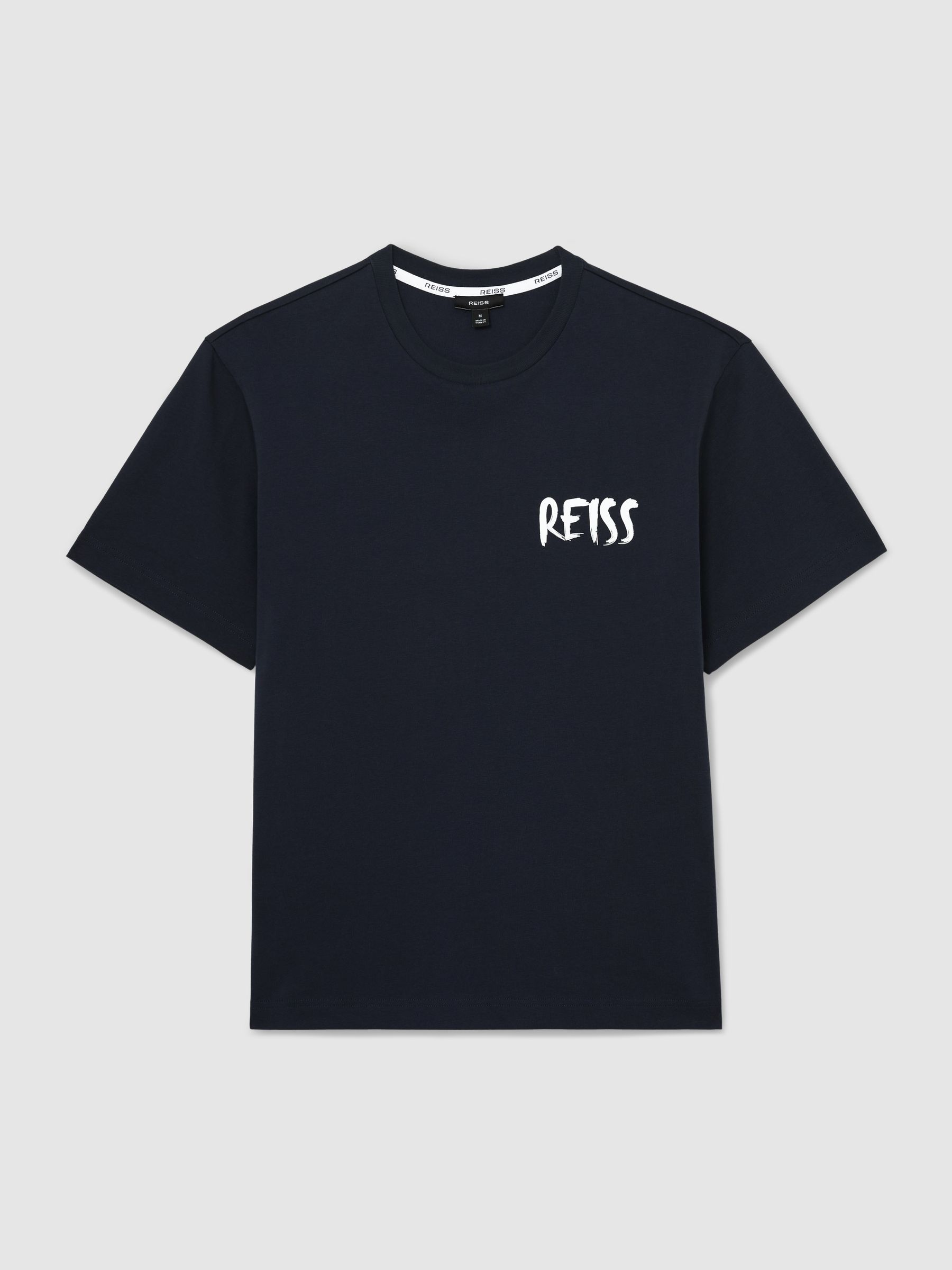 Cotton Logo-Print Relaxed-Fit T-Shirt in Navy - Image 2 of 6