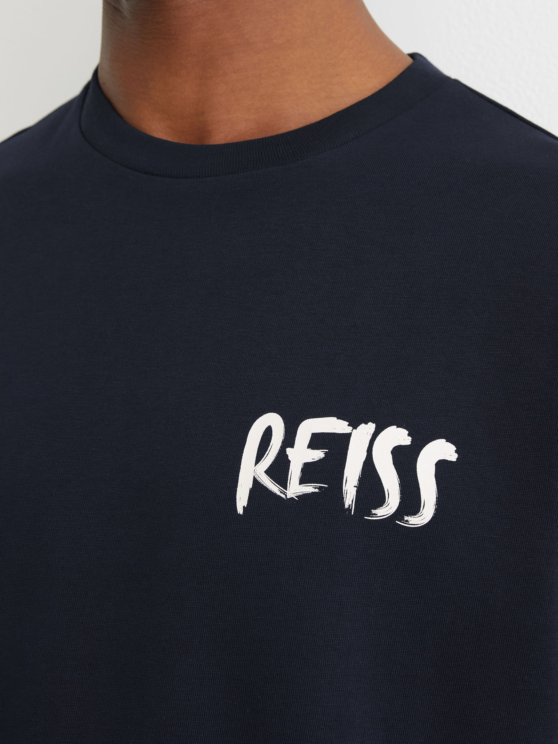 Cotton Logo-Print Relaxed-Fit T-Shirt in Navy - Image 5 of 6