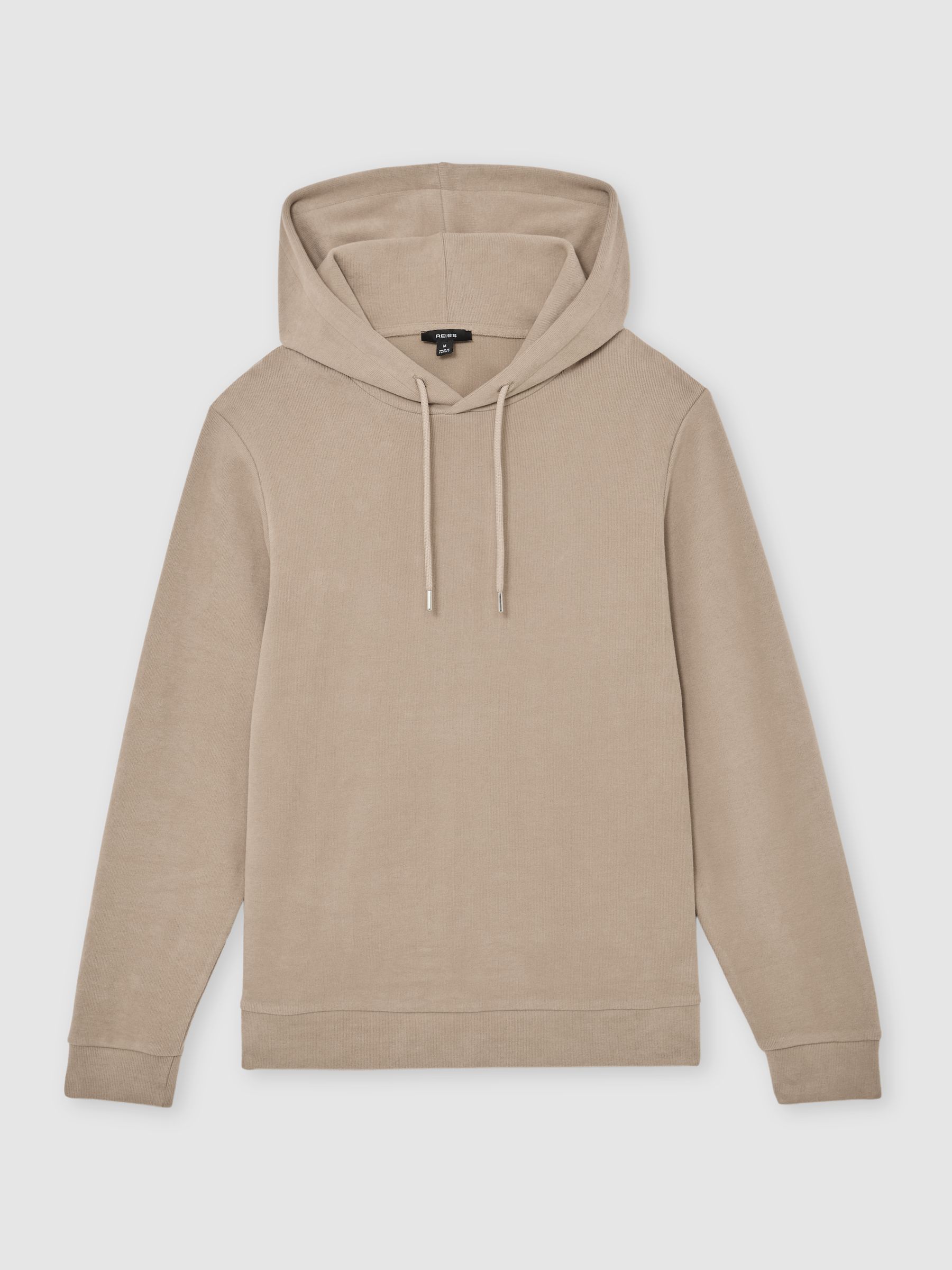 Cotton-Blend Brushed Ribbed Hoodie in Camel Brown - Image 2 of 6