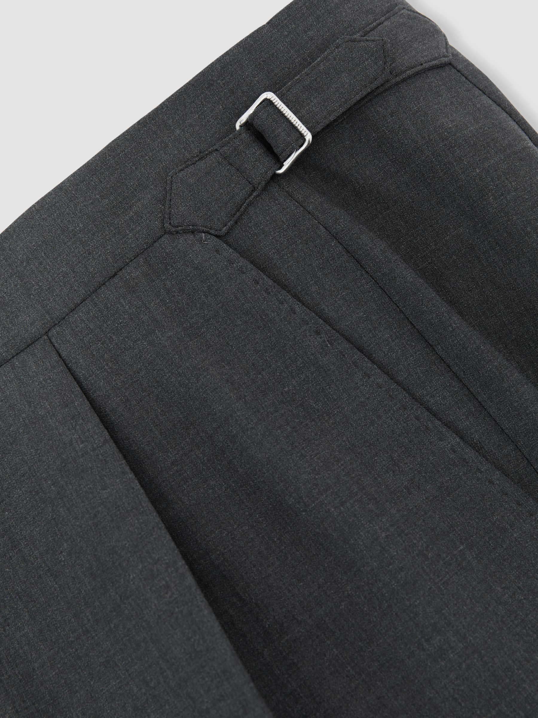 Tailored Fit Side-Adjuster Tailored-Fit Suit Trousers Wool-Blend in Charcoal - image 3