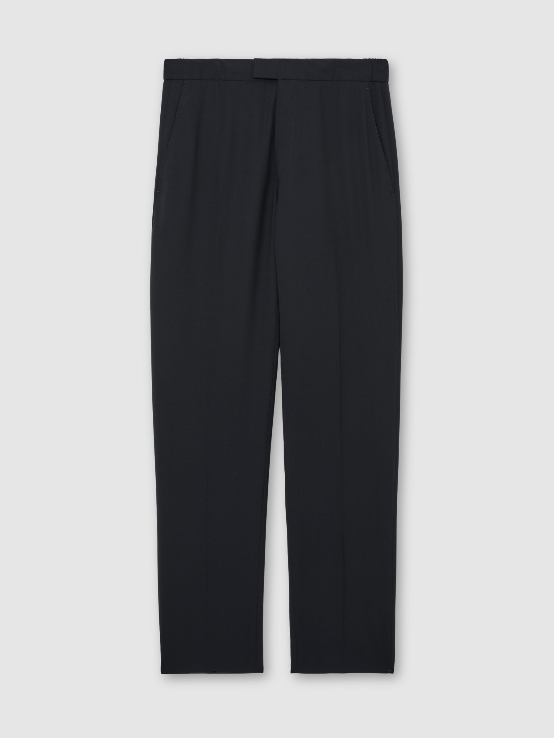 Tailored Fit Wool Travel Suit Trousers in Navy
