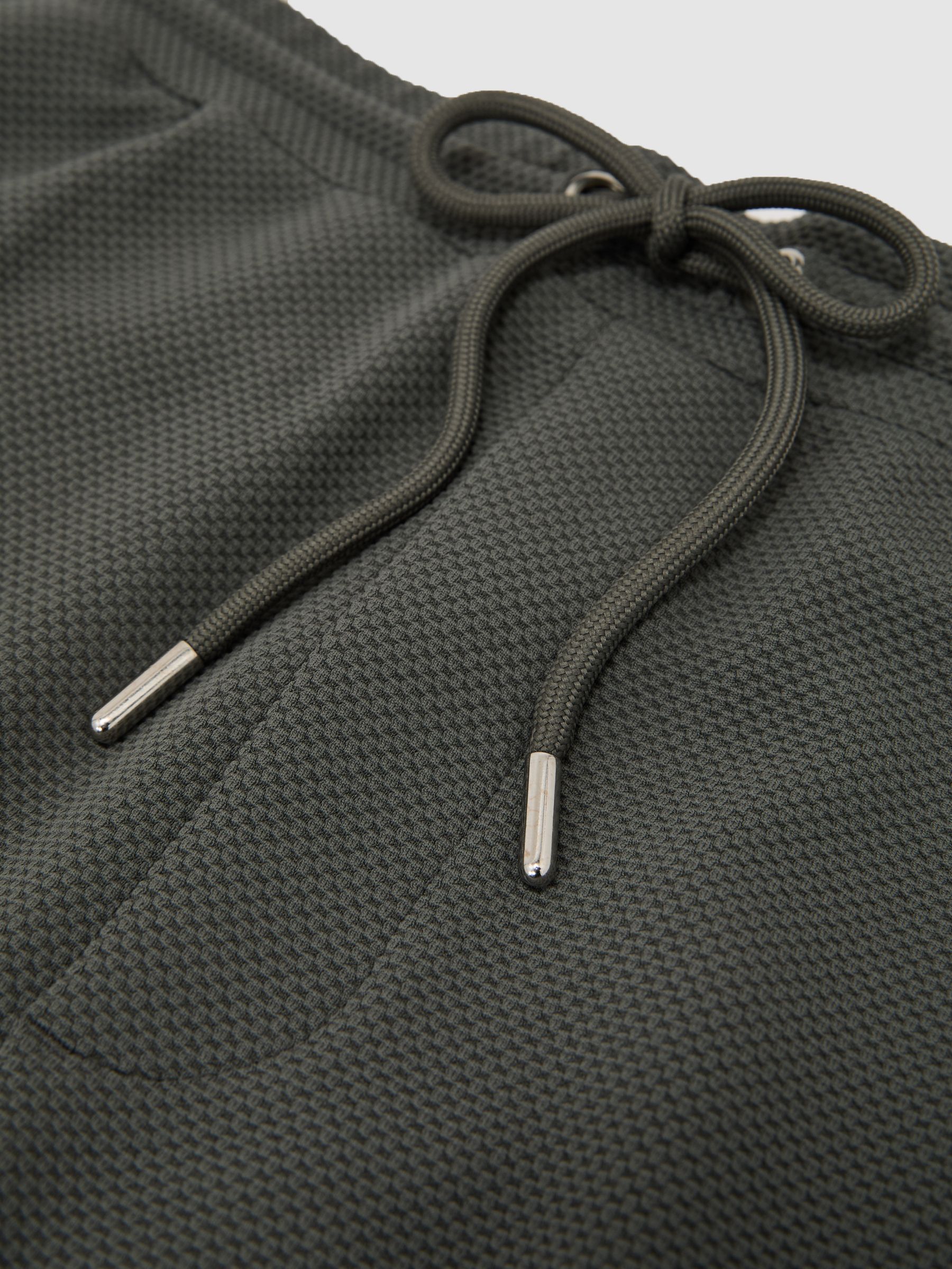 Textured Drawstring Shorts in Sage Green - Image 6 of 6