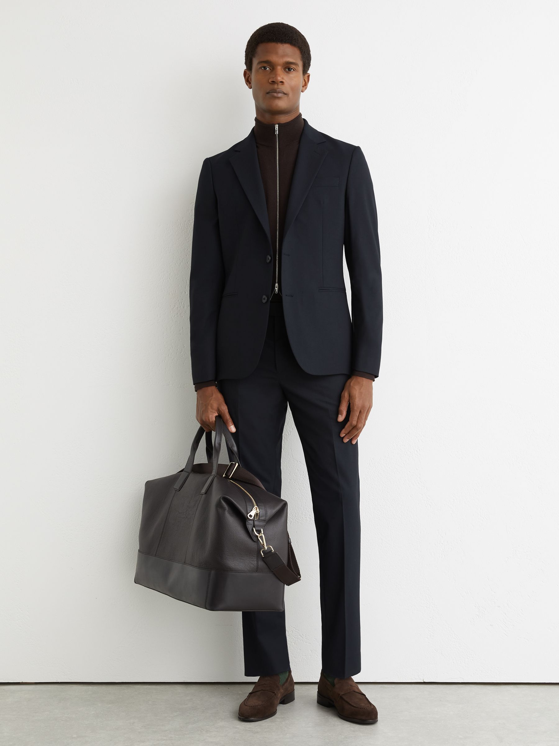 Tailored Fit Suit Trousers in Navy - image 2