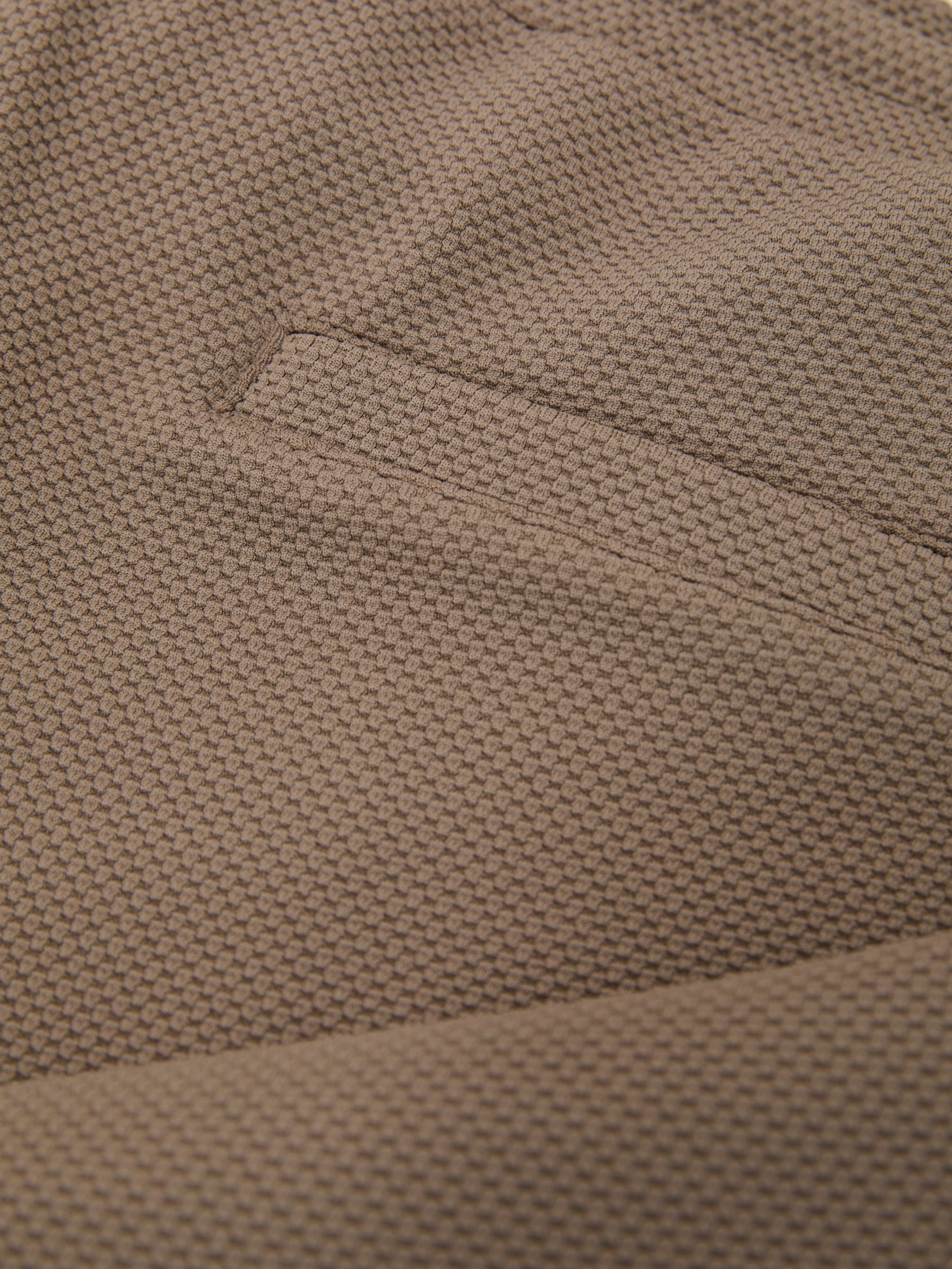 Textured Drawstring Shorts in Camel Brown - image 3