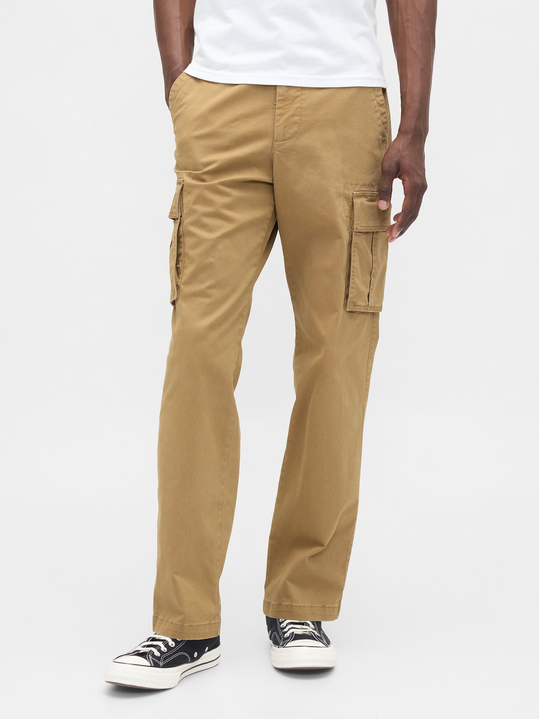 Beige Essential Straight Cargo Trousers - Image 1 of 5
