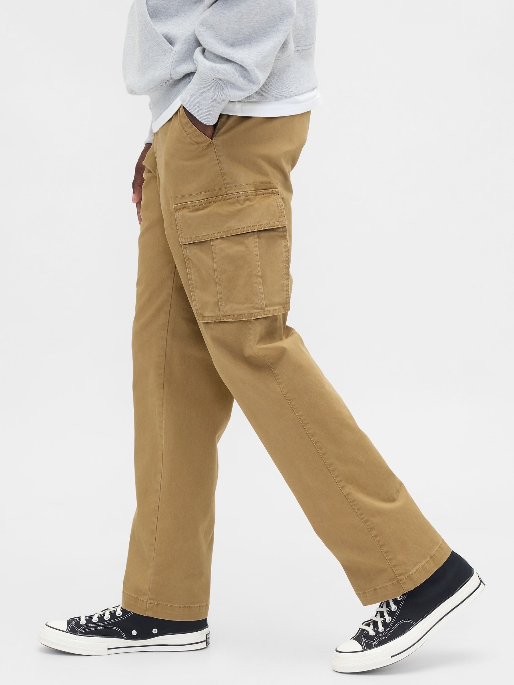 Beige Essential Straight Cargo Trousers - Image 3 of 5