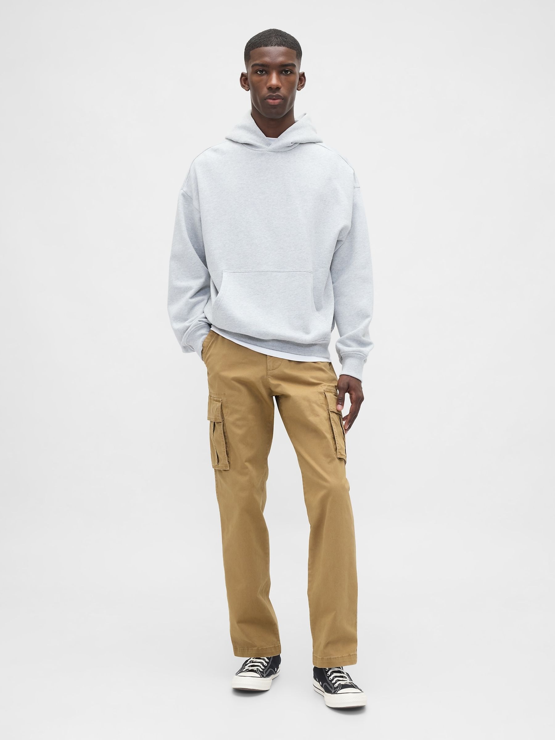 Beige Essential Straight Cargo Trousers - Image 4 of 5