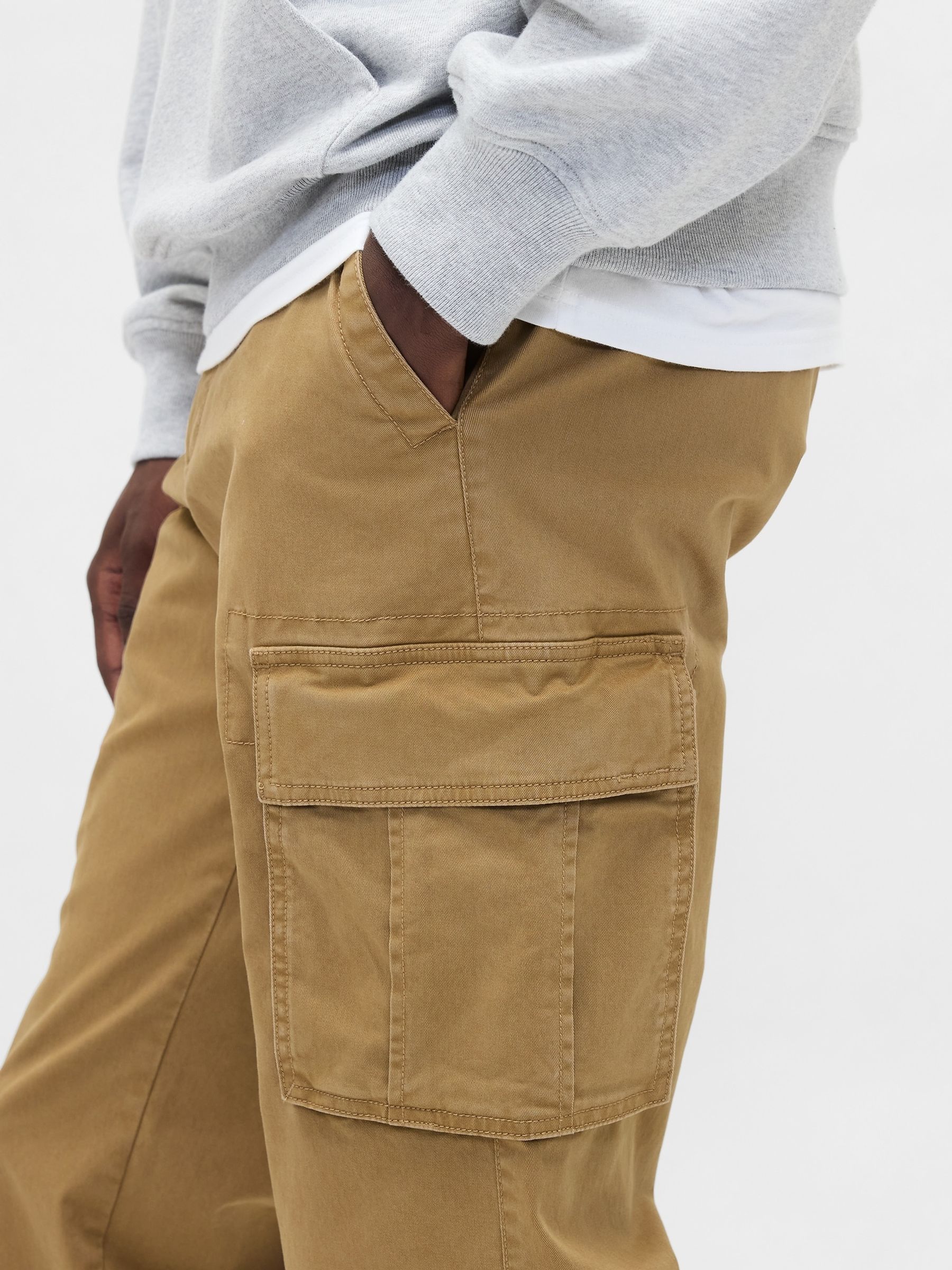 Beige Essential Straight Cargo Trousers - Image 5 of 5