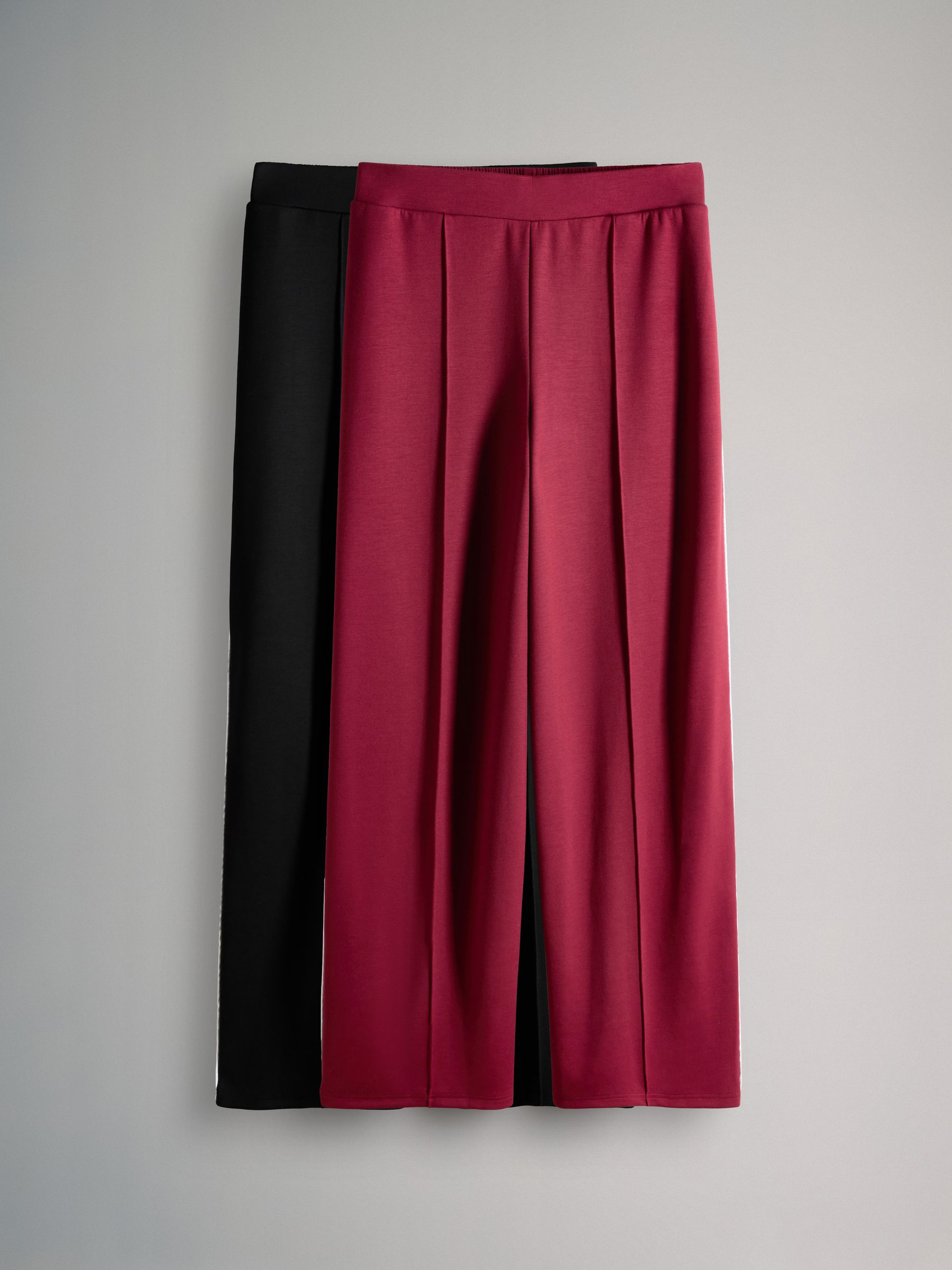 Black/ Dark Red Modal Straight Leg Joggers 2 Pack - Image 1 of 5