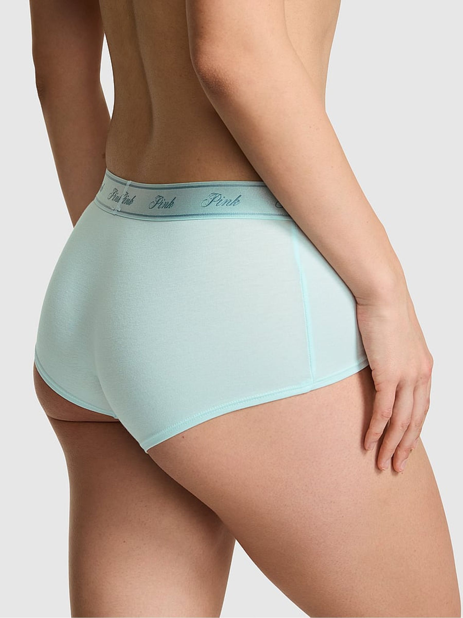 Spray Blue Boyshort Cotton Logo Knickers - Image 2 of 2