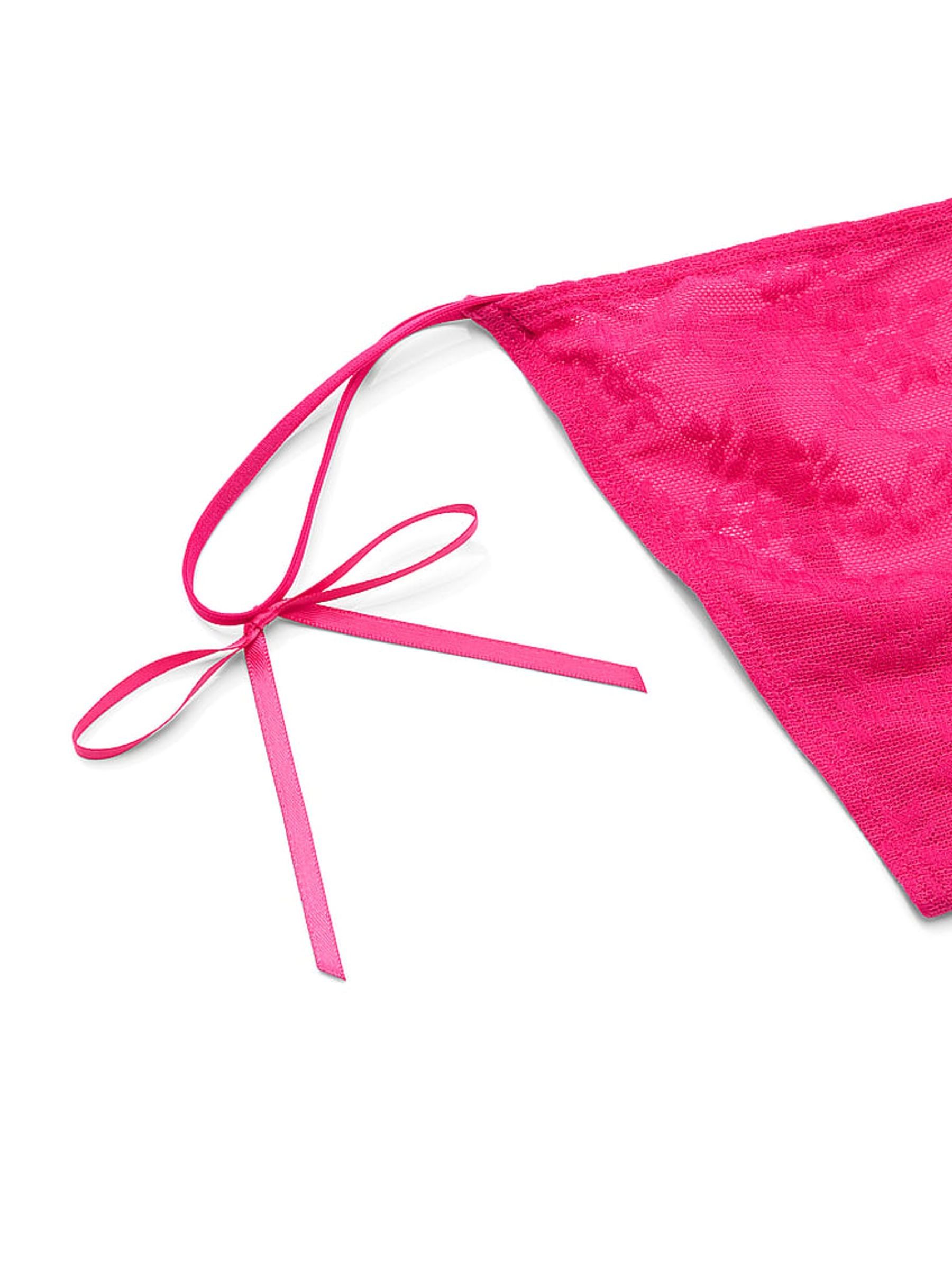 Hot Stuff Pink G-String Strawberry Embroidery Lace Knickers - Image 3 of 3