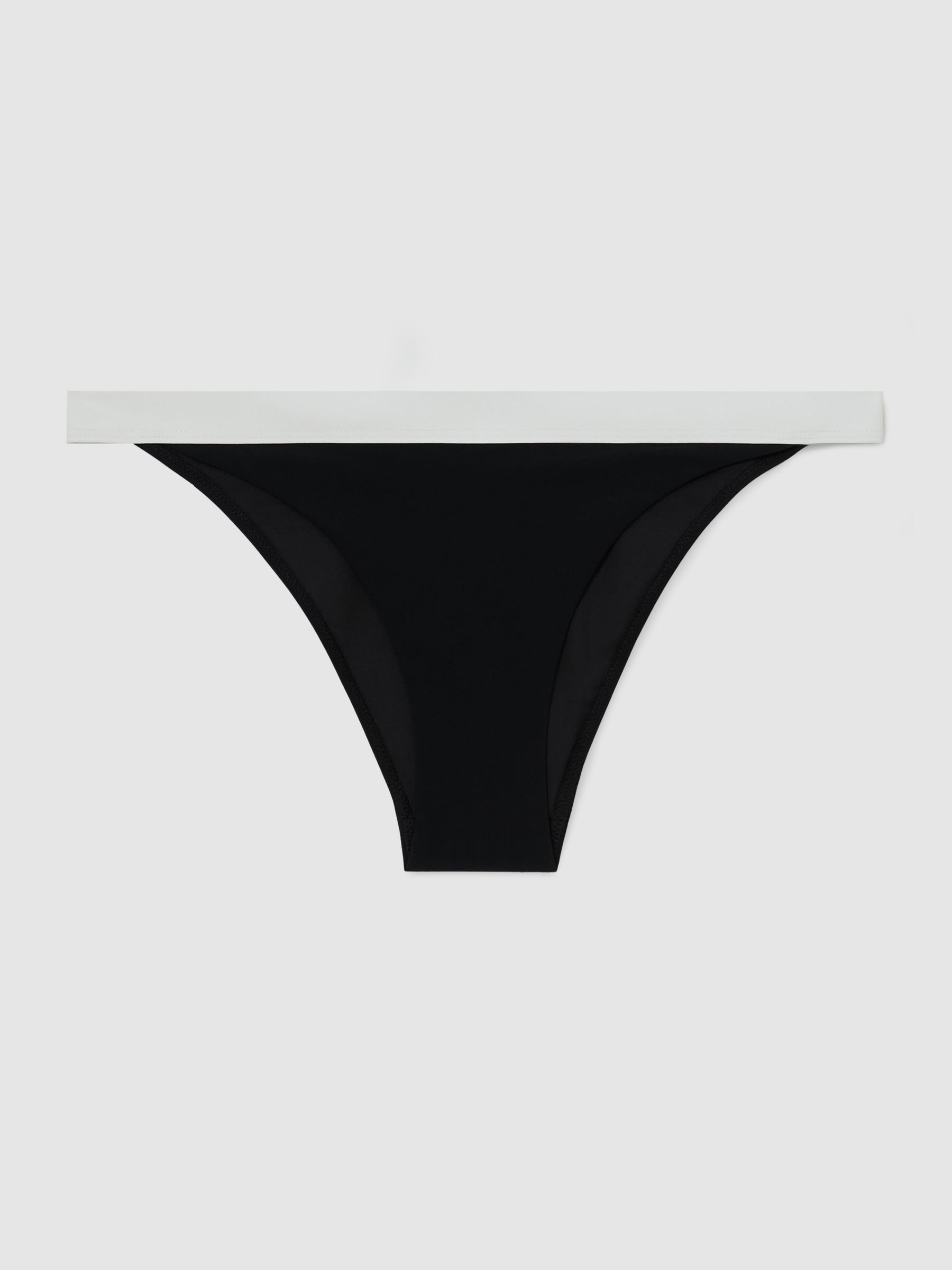Colour-Block Bikini Bottoms in Black/Ivory