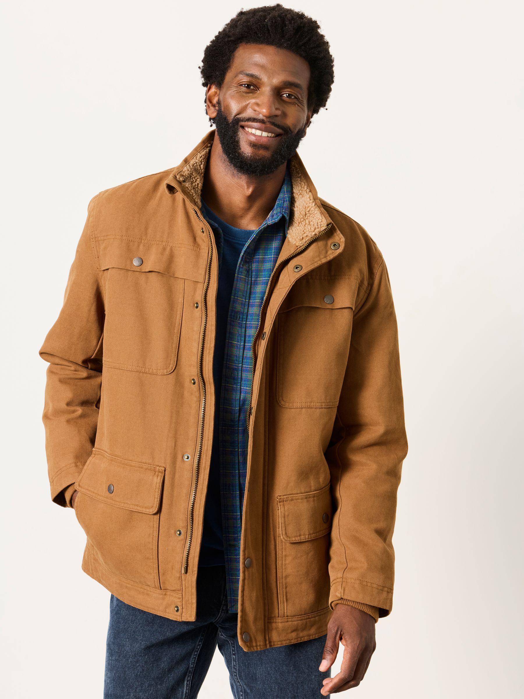 Canvas Jacket in Tan Brown - Image 1 of 6