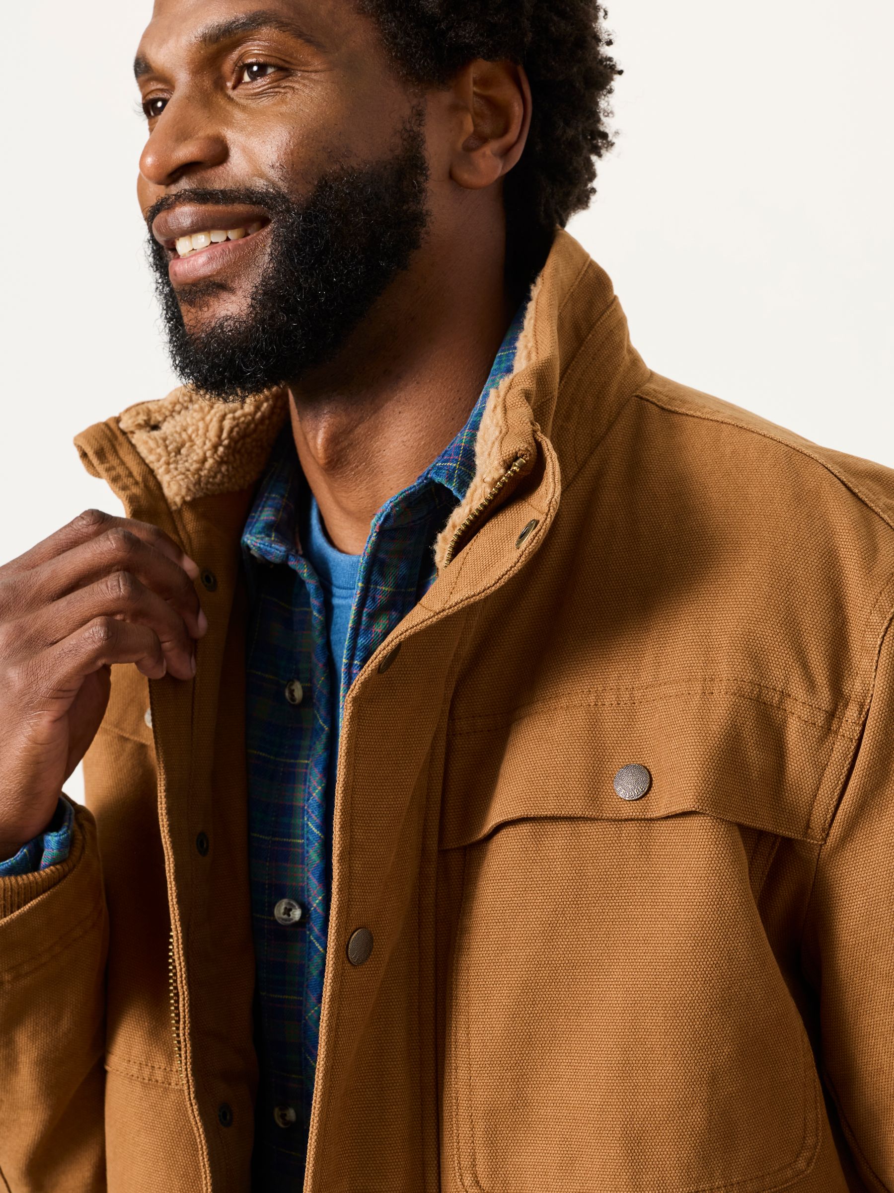 Canvas Jacket in Tan Brown - Image 3 of 6
