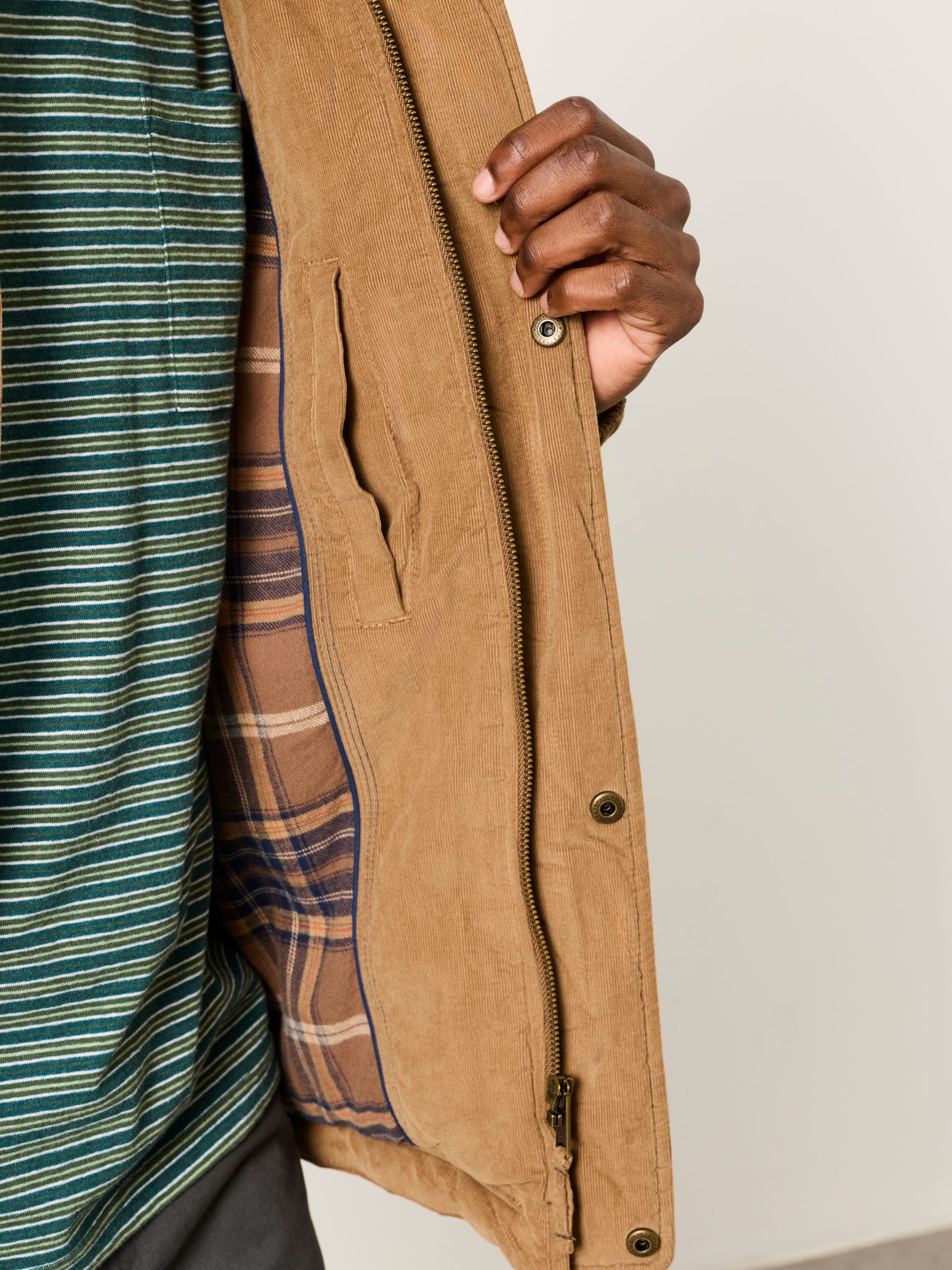 Cord Padded Jacket in Stone - Image 4 of 7