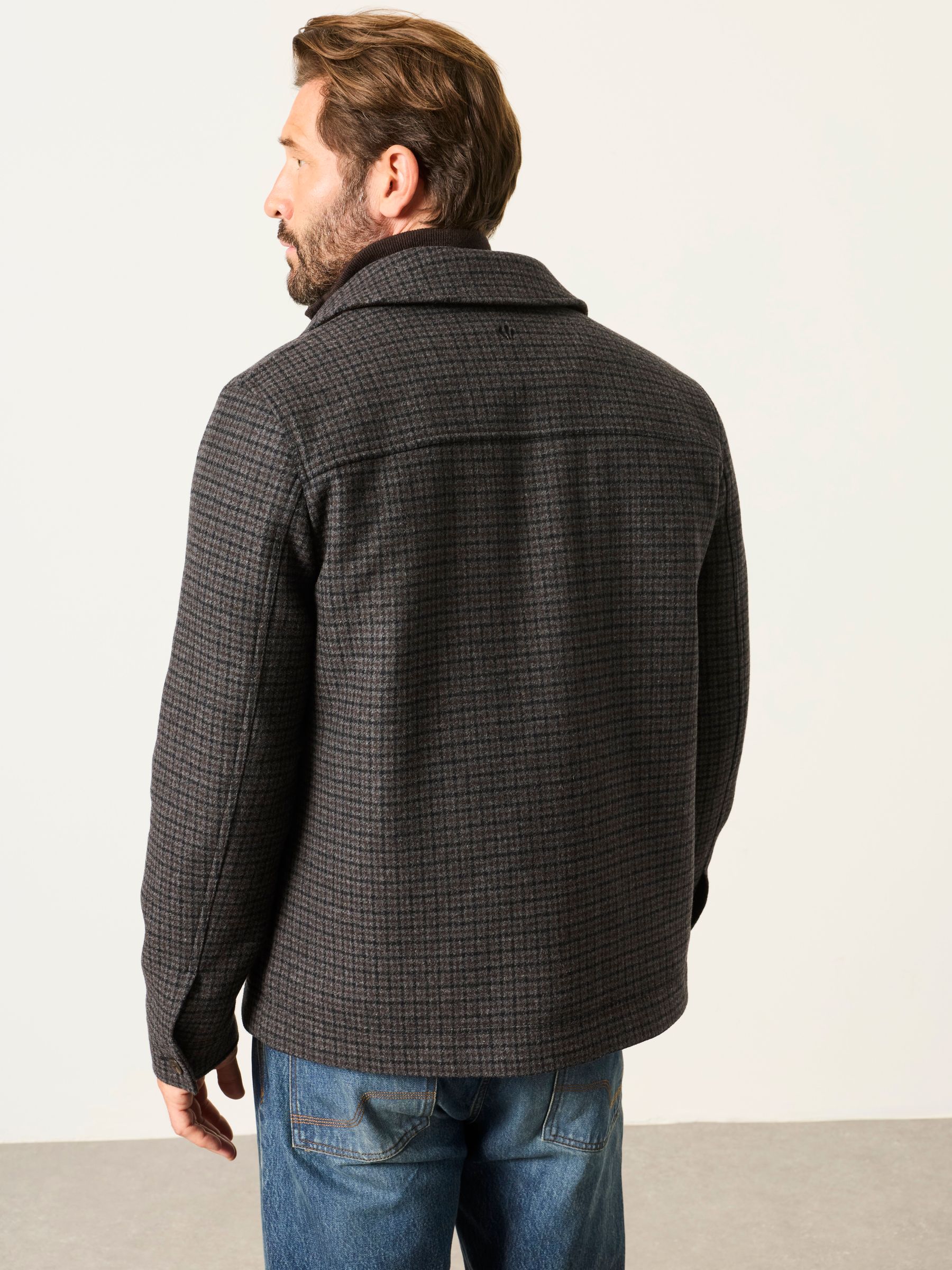 Check Barn Jacket in Charcoal Grey - Image 2 of 7