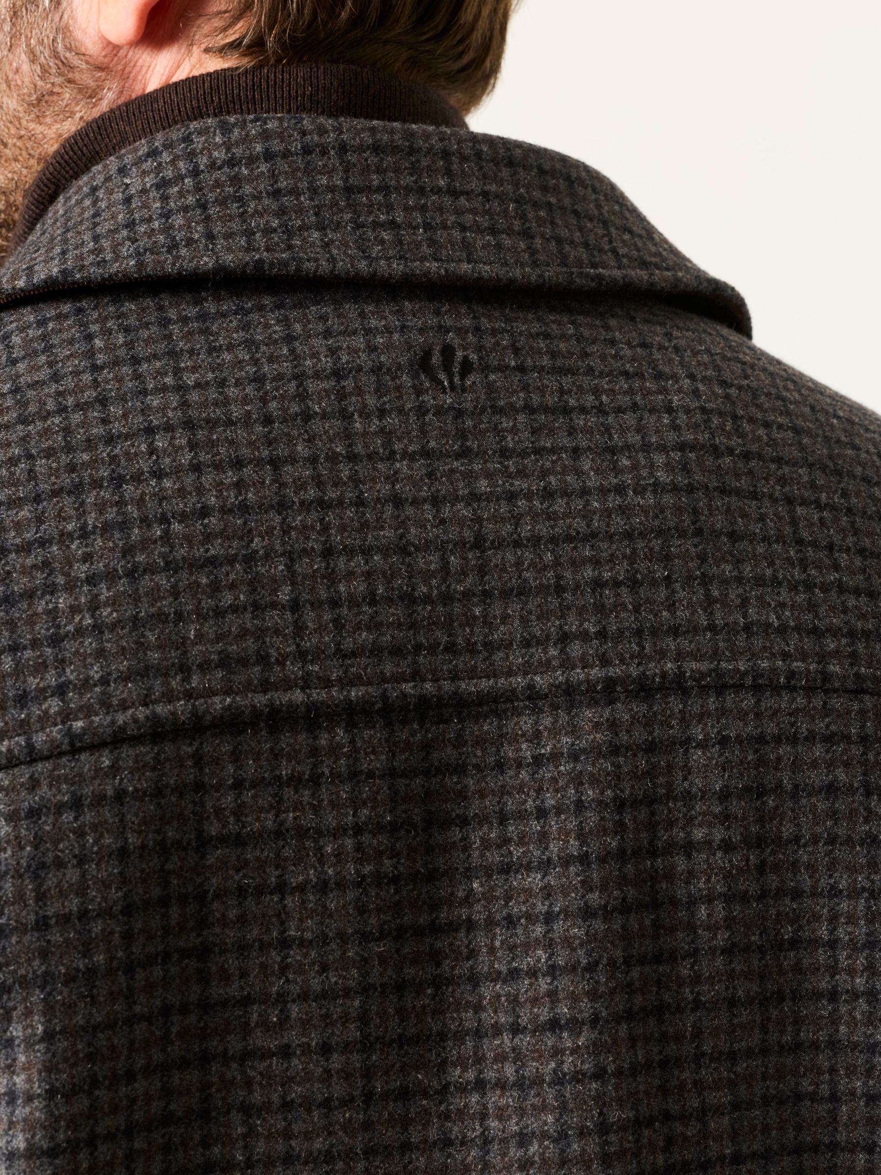 Check Barn Jacket in Charcoal Grey - Image 5 of 7
