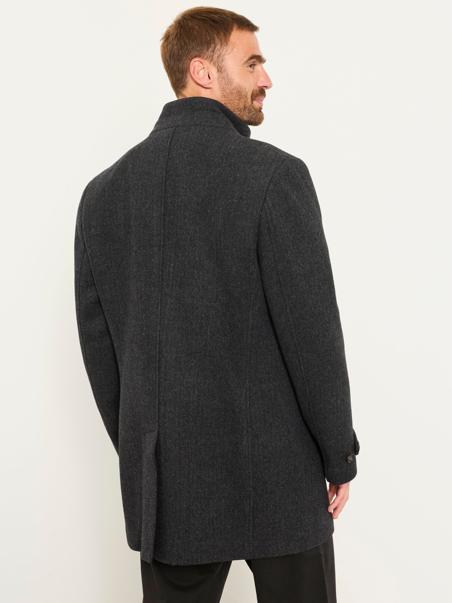 Pendeen Charcoal Grey Wool Mix Overcoat - Image 2 of 6 Pendeen Charcoal Grey Wool Mix Overcoat - Image 2 of 6