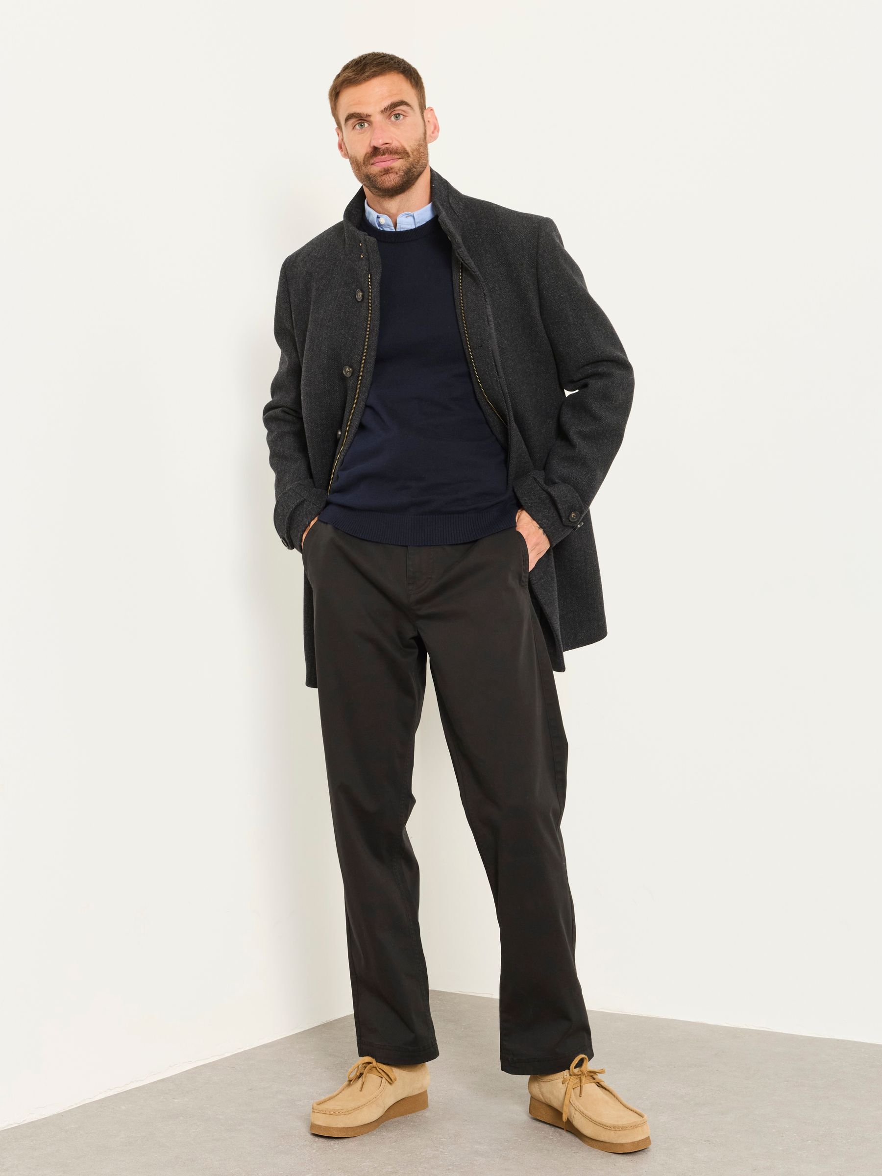 Pendeen Charcoal Grey Wool Mix Overcoat - Image 4 of 6