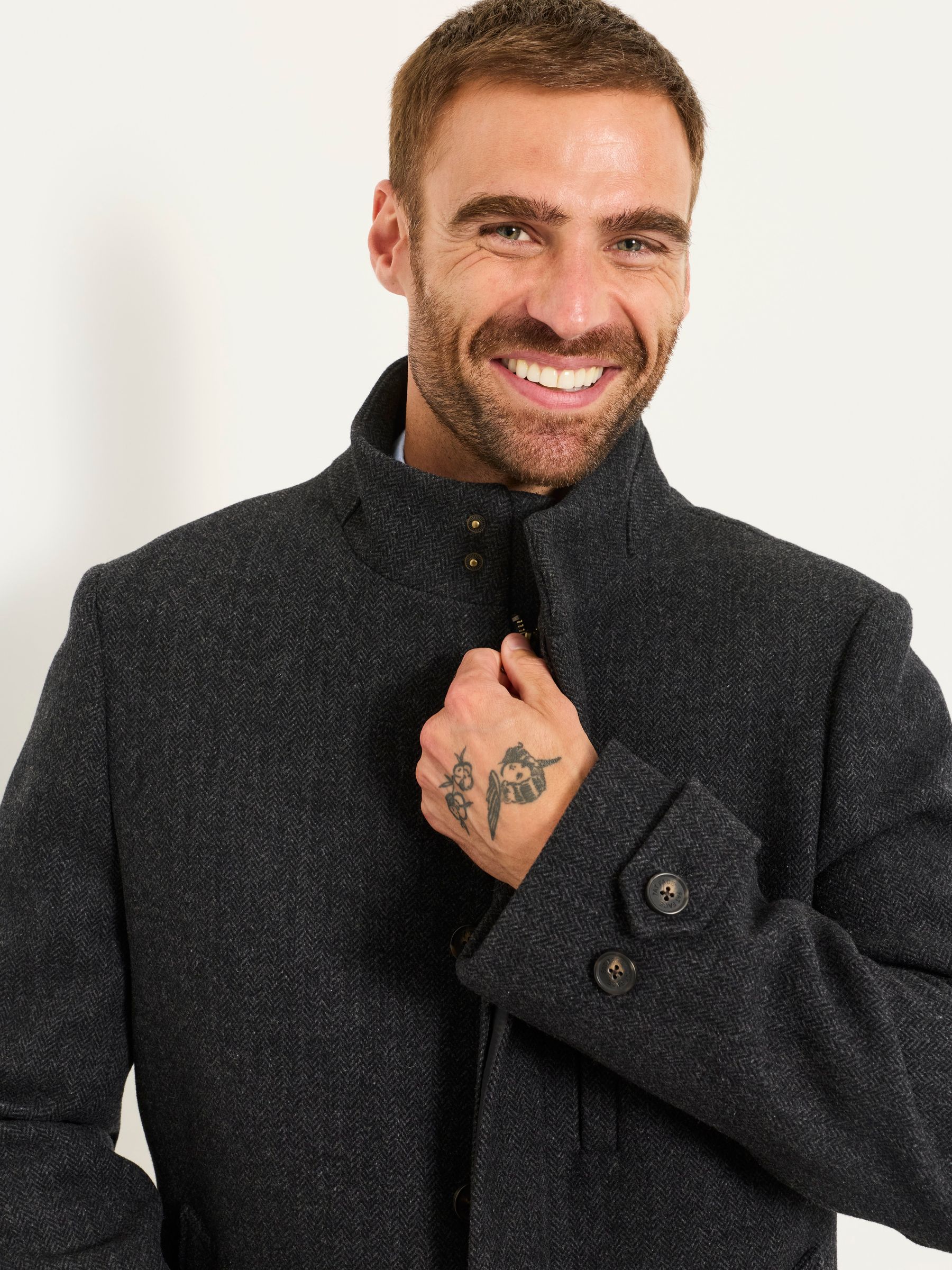 Pendeen Charcoal Grey Wool Mix Overcoat - Image 5 of 6