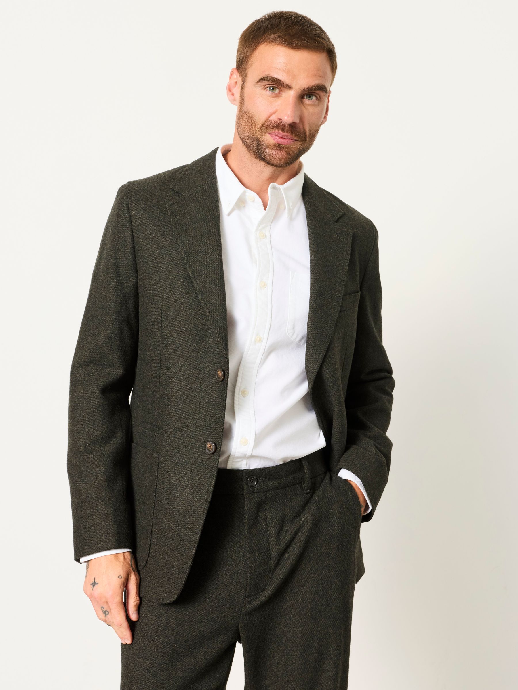 Witley Dark Green Wool Mix Blazer - Image 1 of 5