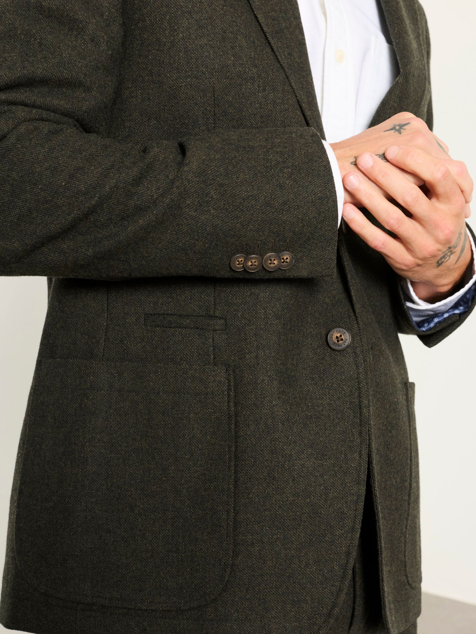 Witley Dark Green Wool Mix Blazer - Image 3 of 5