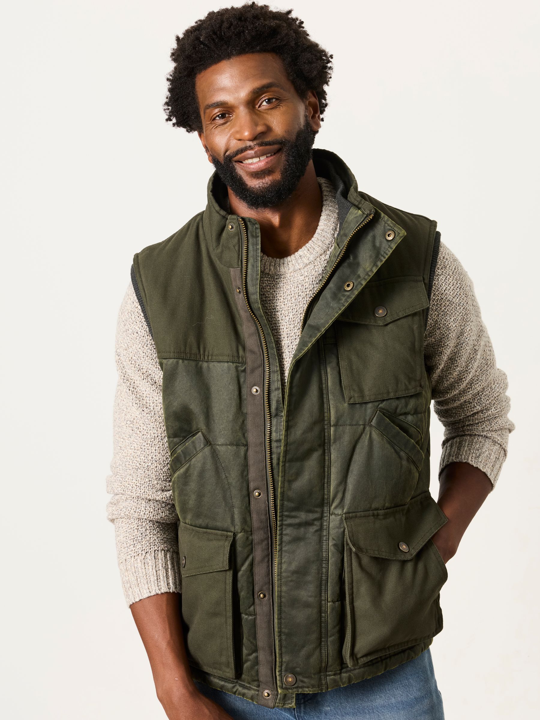 Khaki Green Broadsands Quilted Gilet - Image 1 of 6