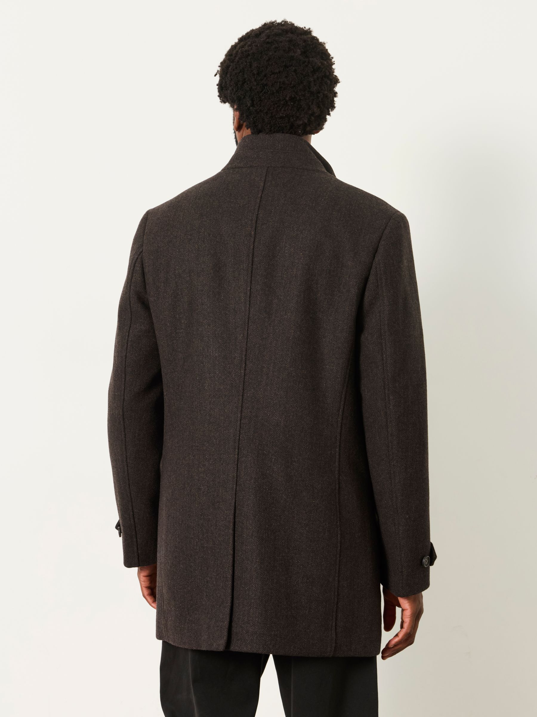 Pendeen Dark Brown Wool Mix Overcoat - Image 2 of 4 Pendeen Dark Brown Wool Mix Overcoat - Image 2 of 4