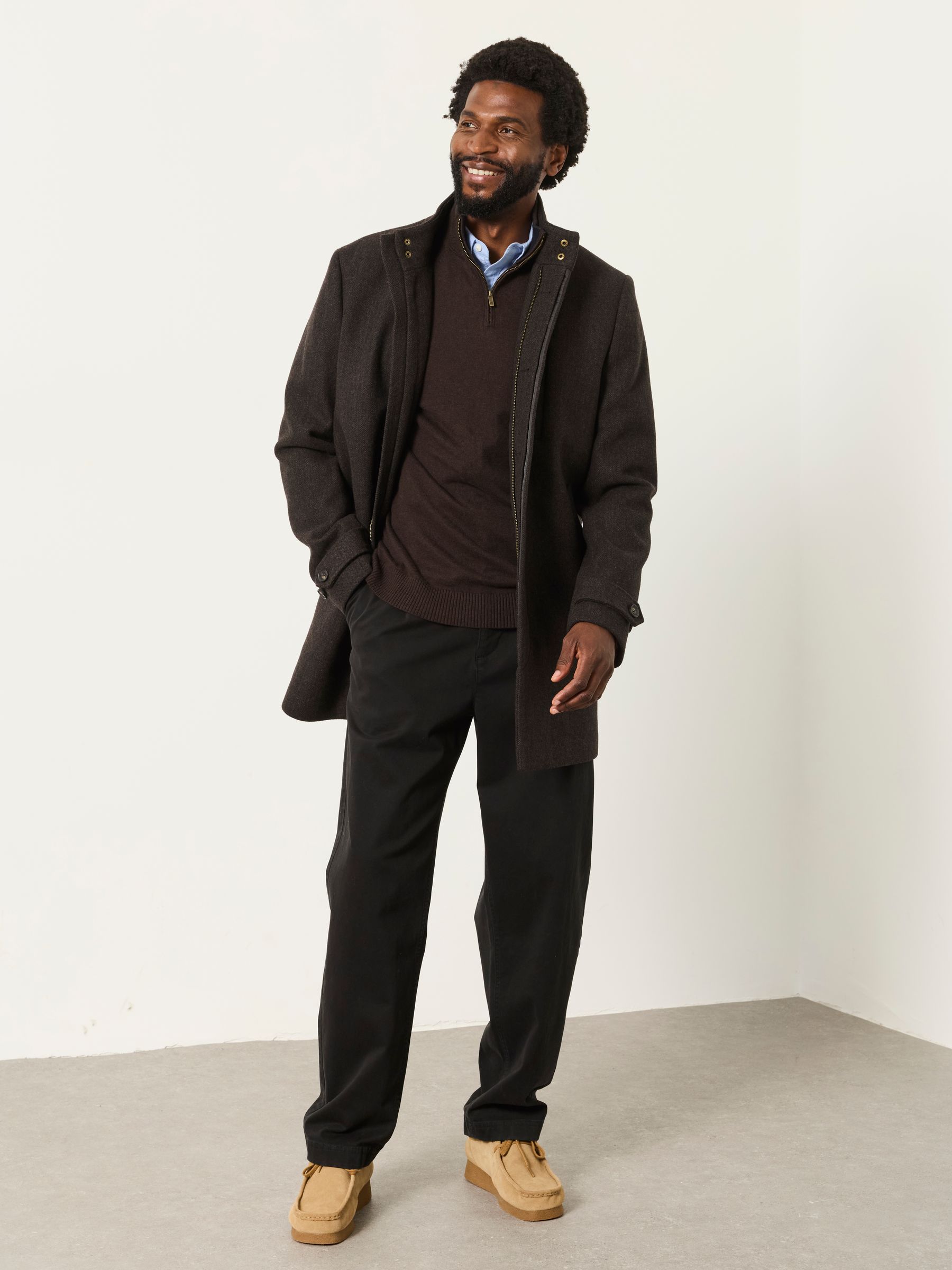 Pendeen Dark Brown Wool Mix Overcoat - Image 4 of 4 Pendeen Dark Brown Wool Mix Overcoat - Image 4 of 4