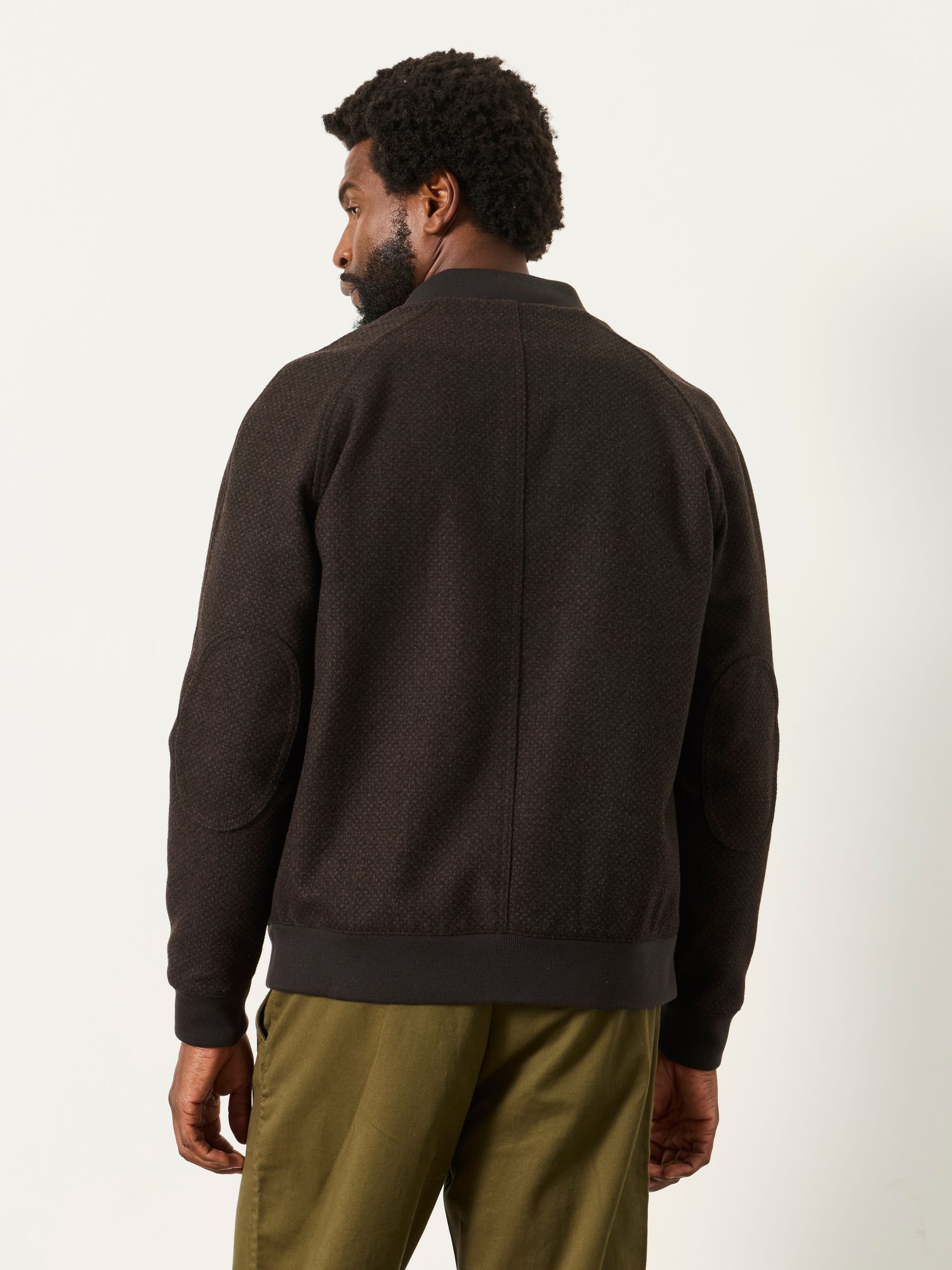 Brown Wool Mix Bomber Jacket - Image 2 of 6