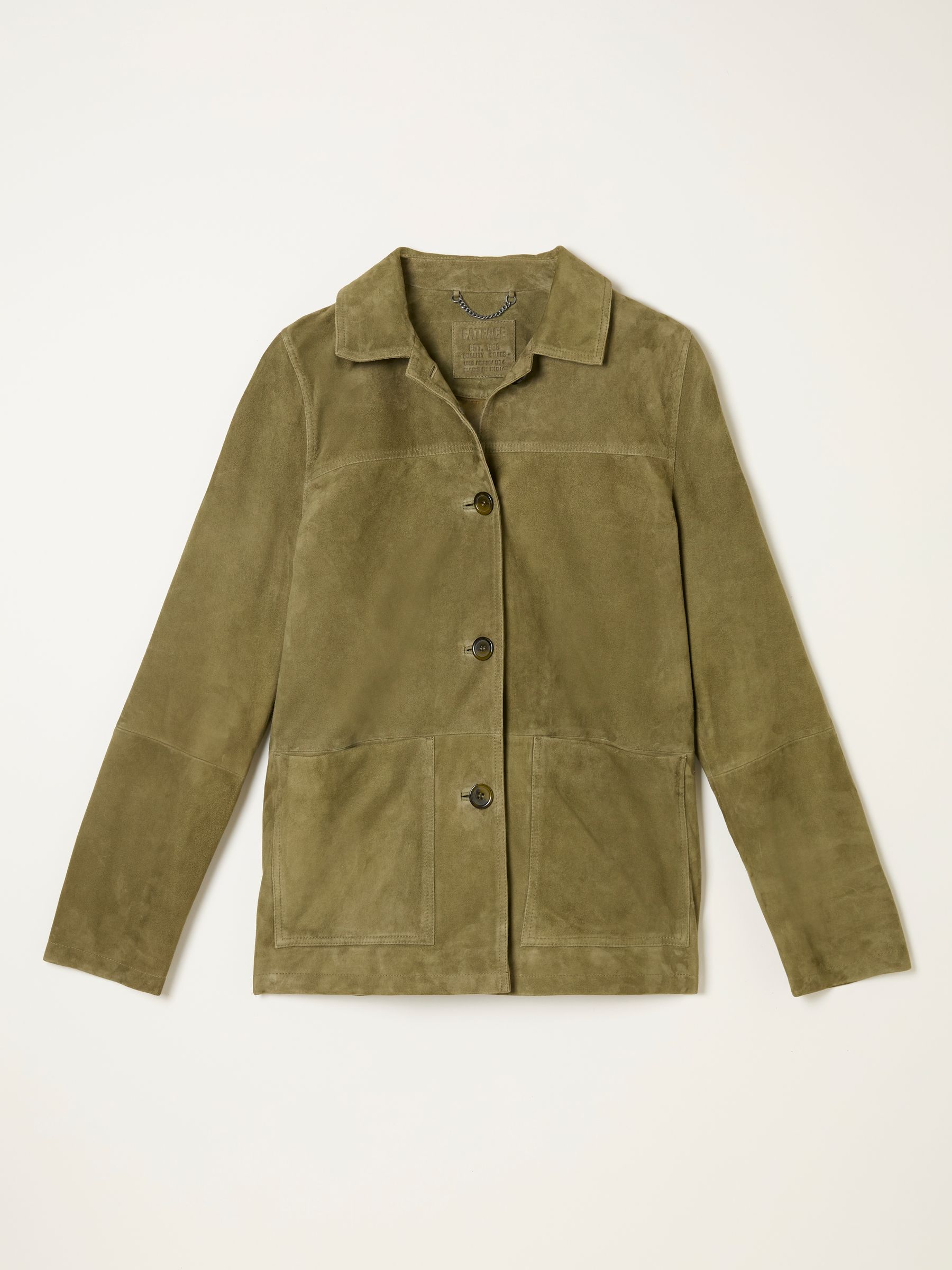 Erin Olive Green Petite Suede Jacket - Image 1 of 1